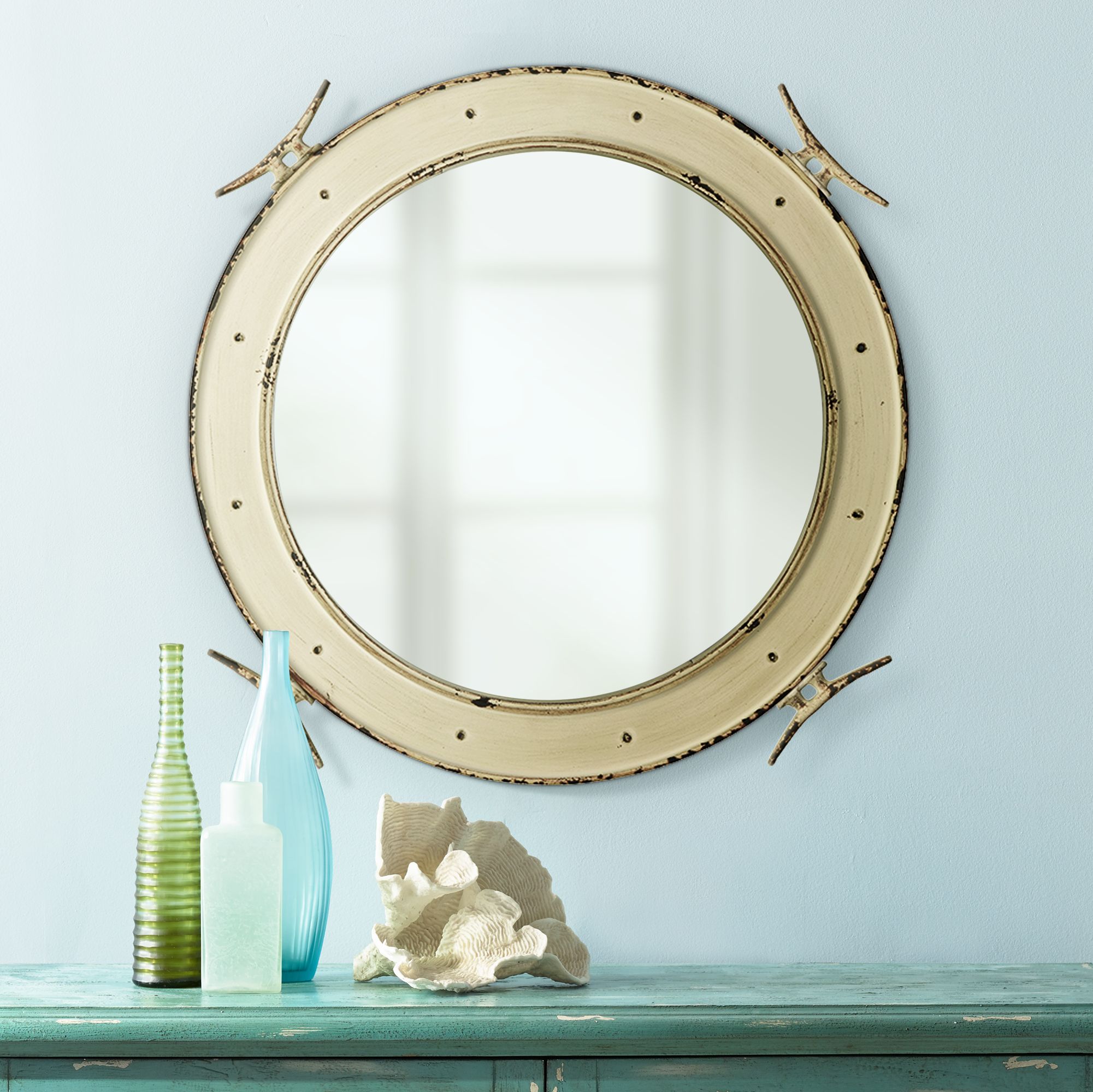 Cooper Classics Piombino 27" Round Nautical Wall Mirror 1T639 Lamps Plus