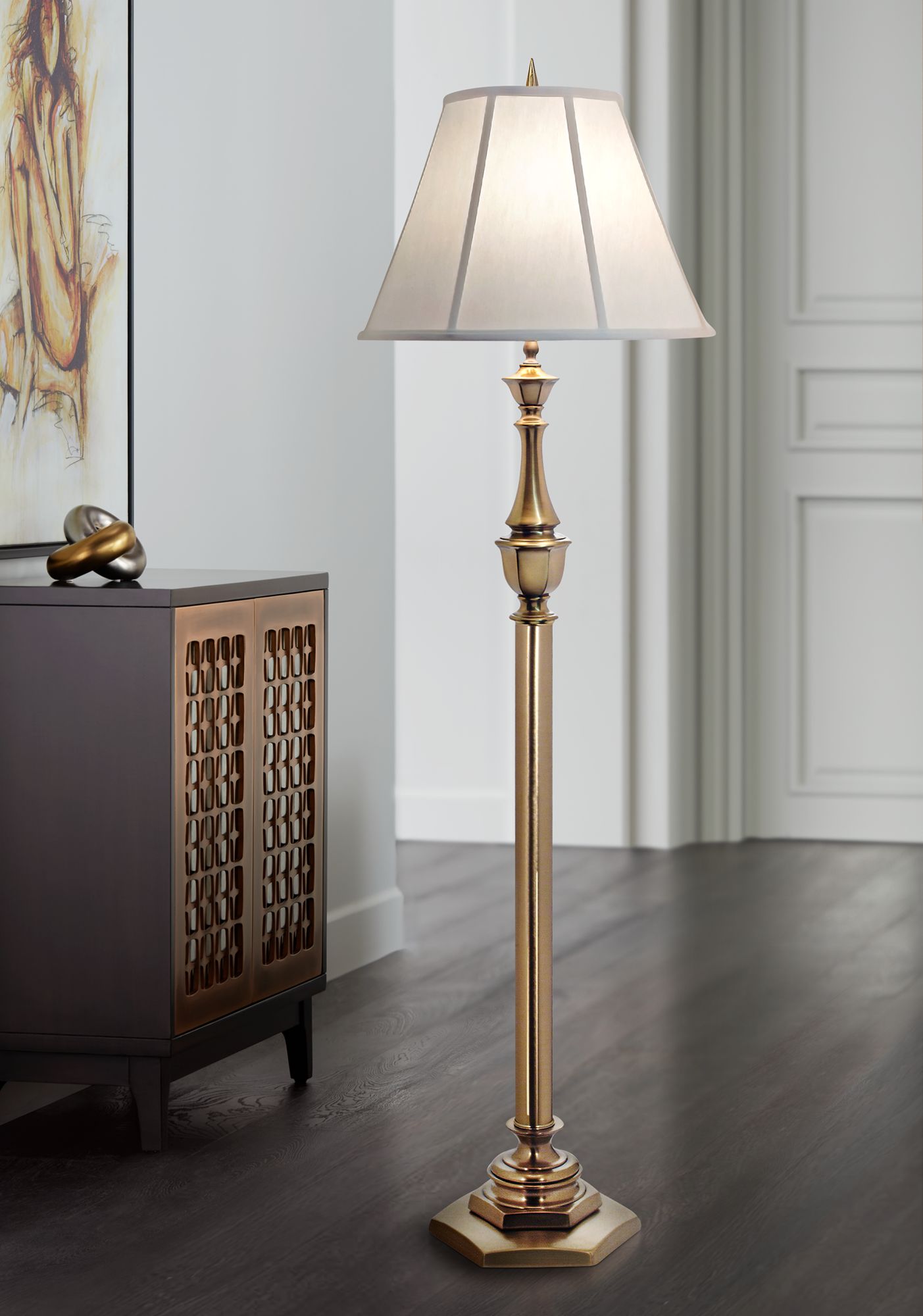 Stiffel Redondo Antique Brass Floor Lamp 1X452 Lamps Plus