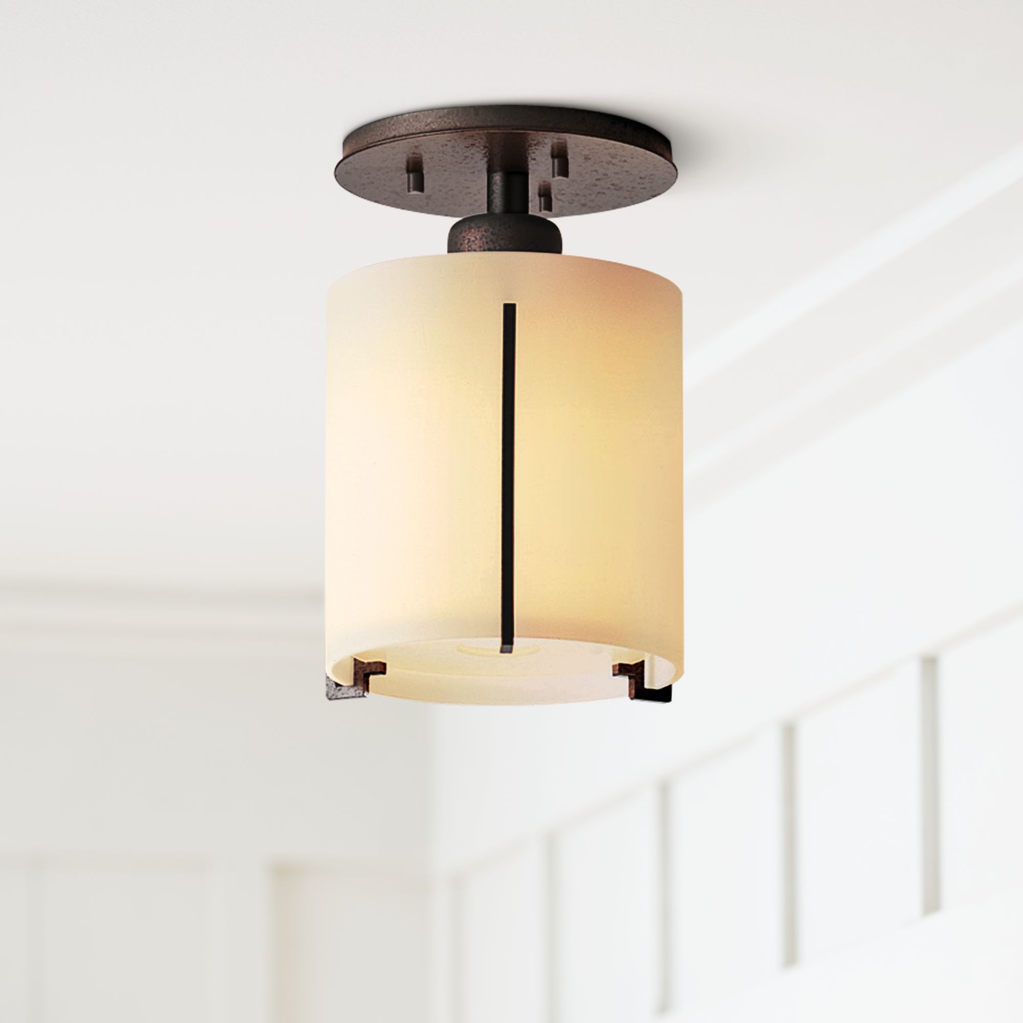 Exos Round Natural Iron 6" Wide Ceiling Light Fixture 20708 Lamps Plus