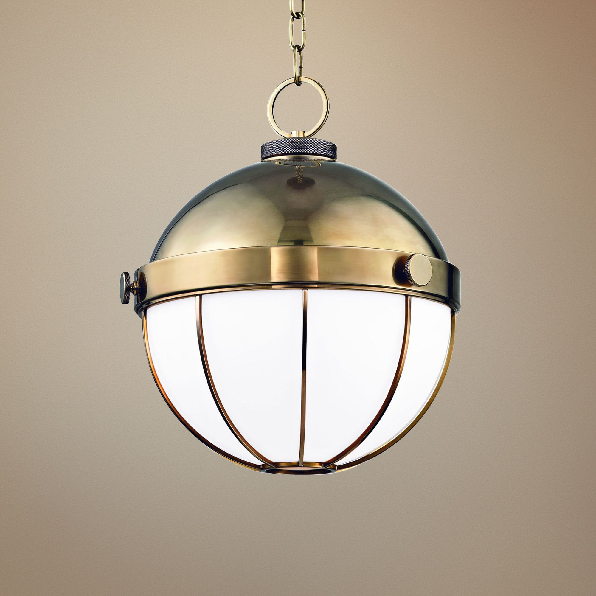 Hudson Valley Sumner 14" Wide Aged Brass Pendant Light 21H78 Lamps