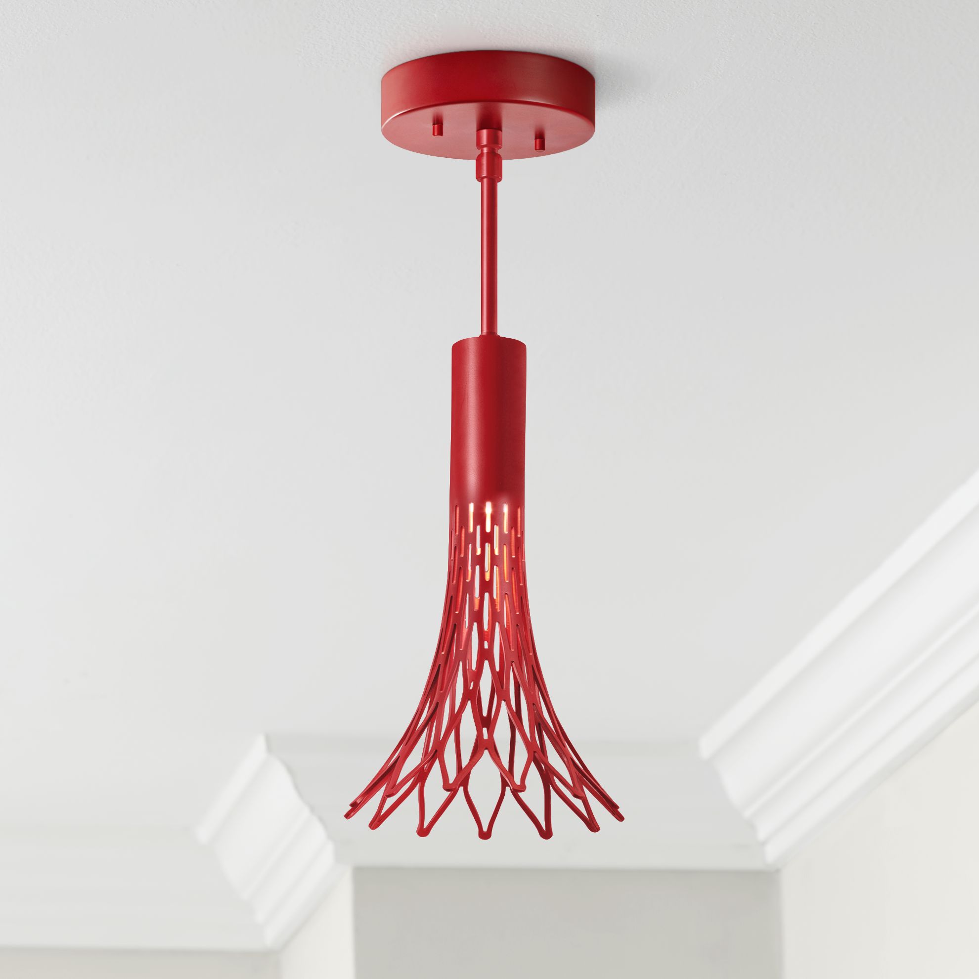 Vermont Modern Bloom 6 1/4" Wide Satin Red Ceiling Light 21T48