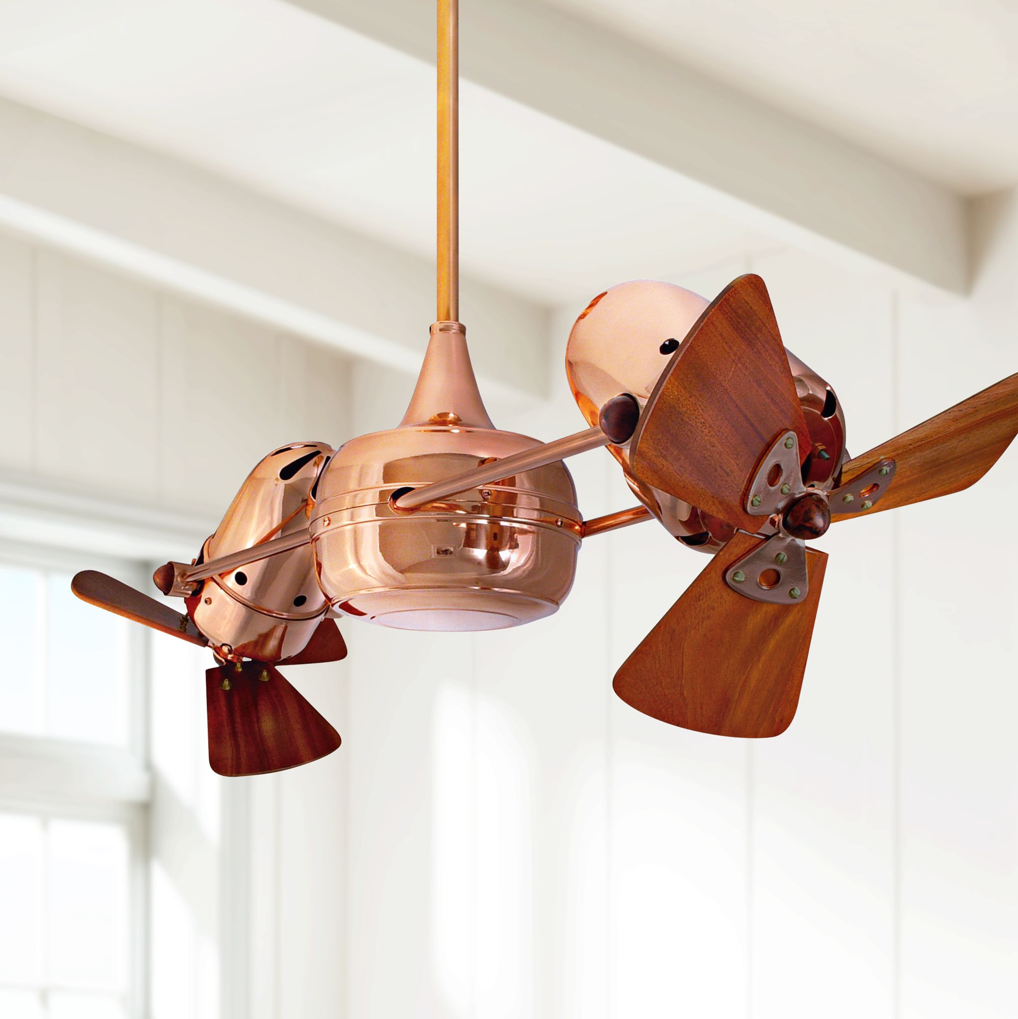 36" Matthews Duplo Dinamico DualHead Copper Ceiling Fan 23168