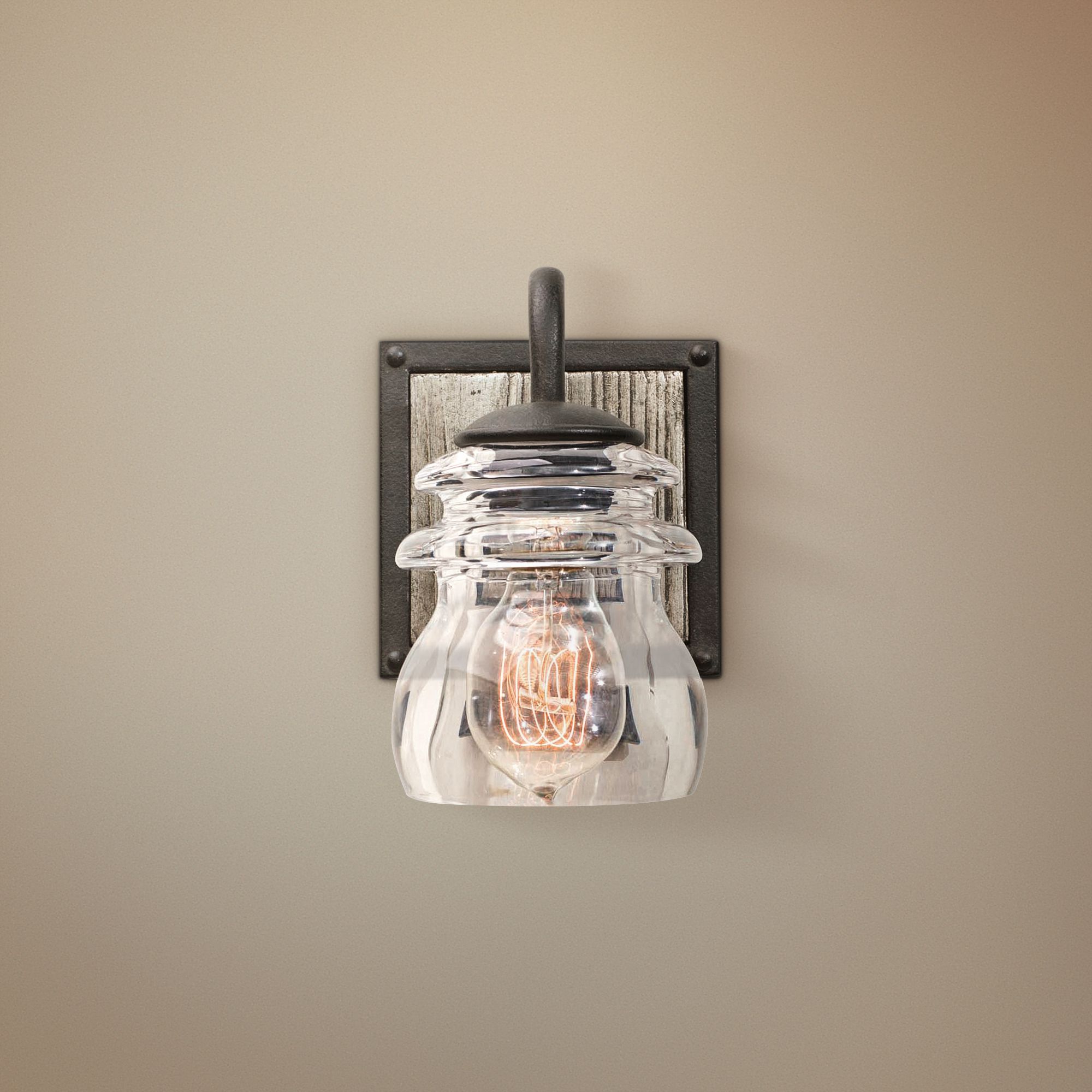 Bainbridge 8" High Black Iron Wall Sconce 23M40 Lamps Plus