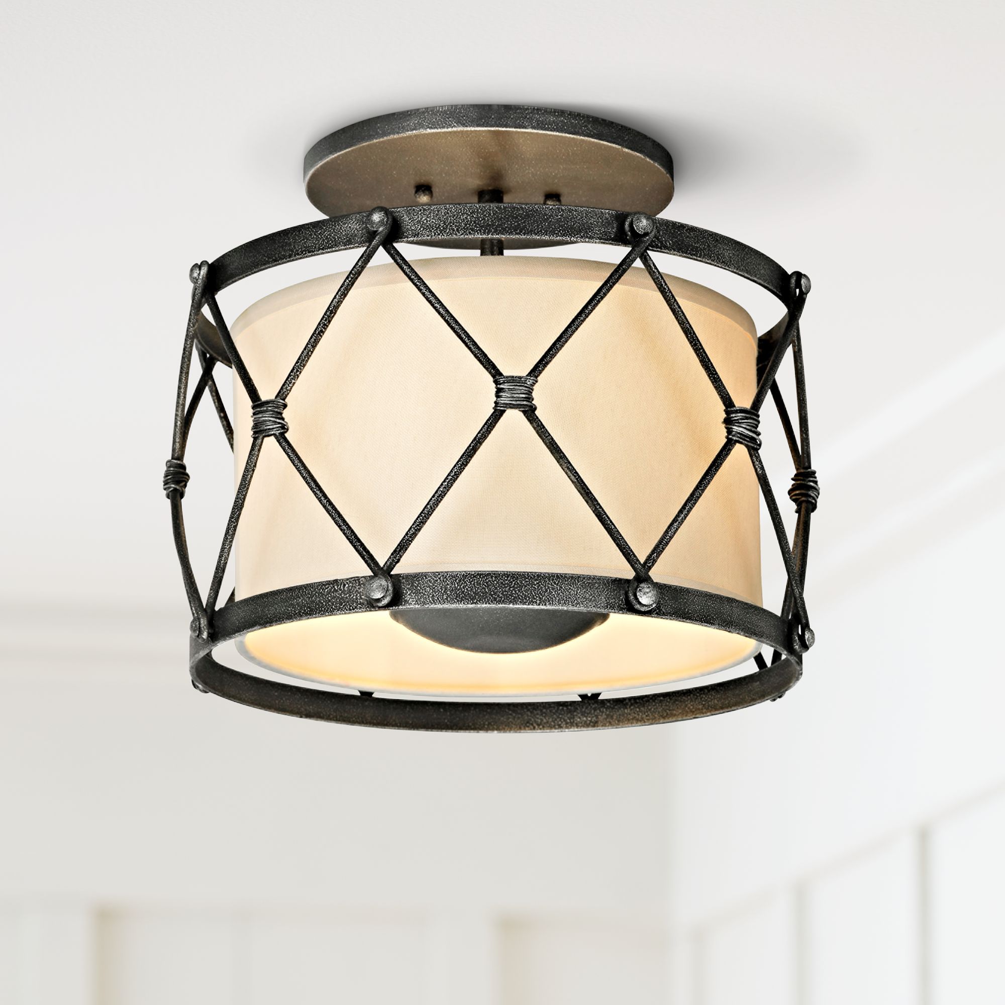 Palisade 14" Wide Aged Pewter Ceiling Light 23X07 Lamps Plus