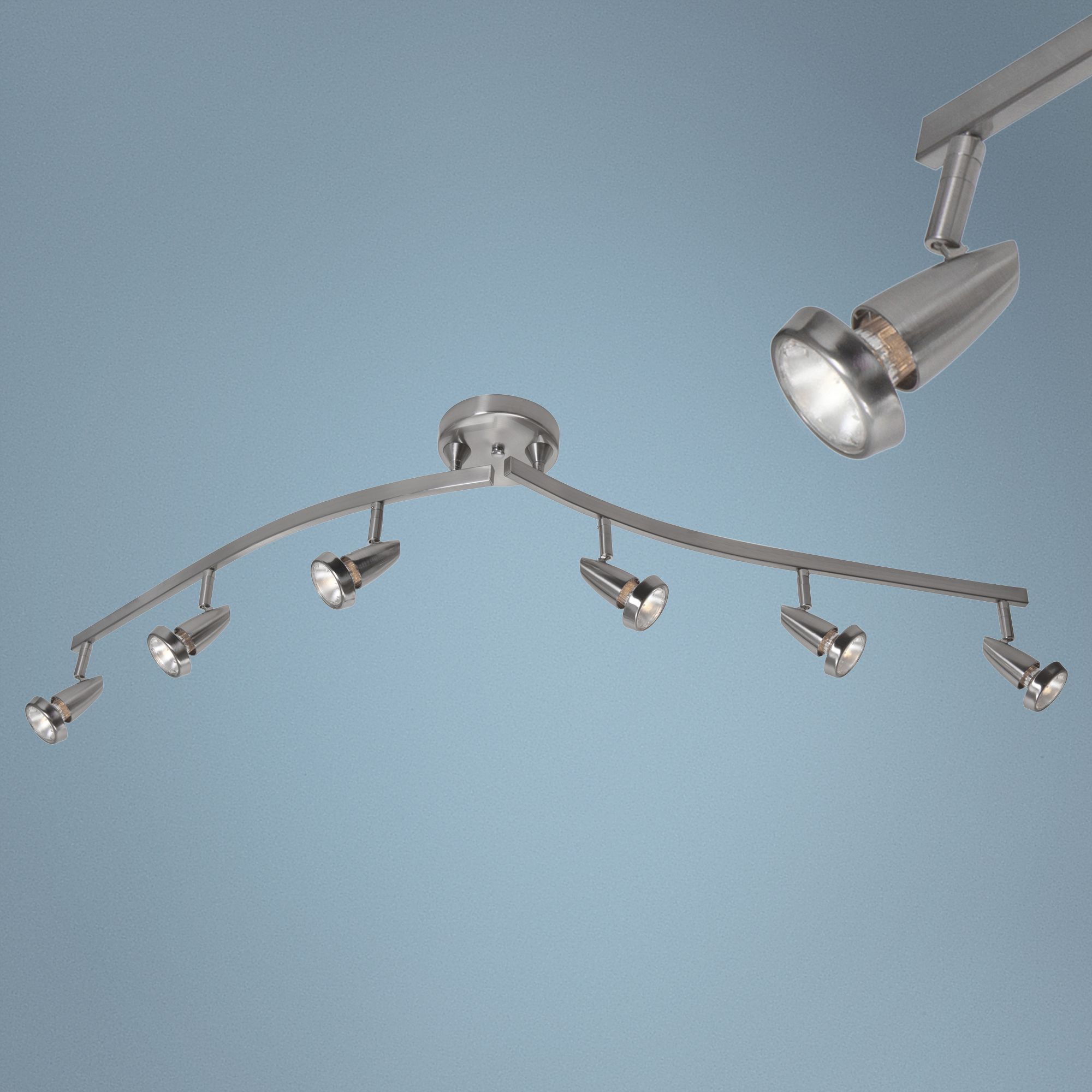 Mirage 6Light Brushed Steel Adjustable LED Track Fixture 24V52