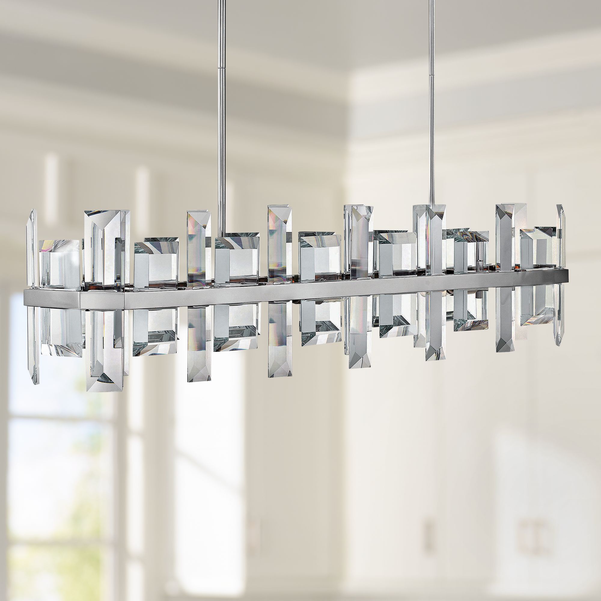Odette 42" Wide Polished Nickel Kitchen Island Light Pendant 24X34