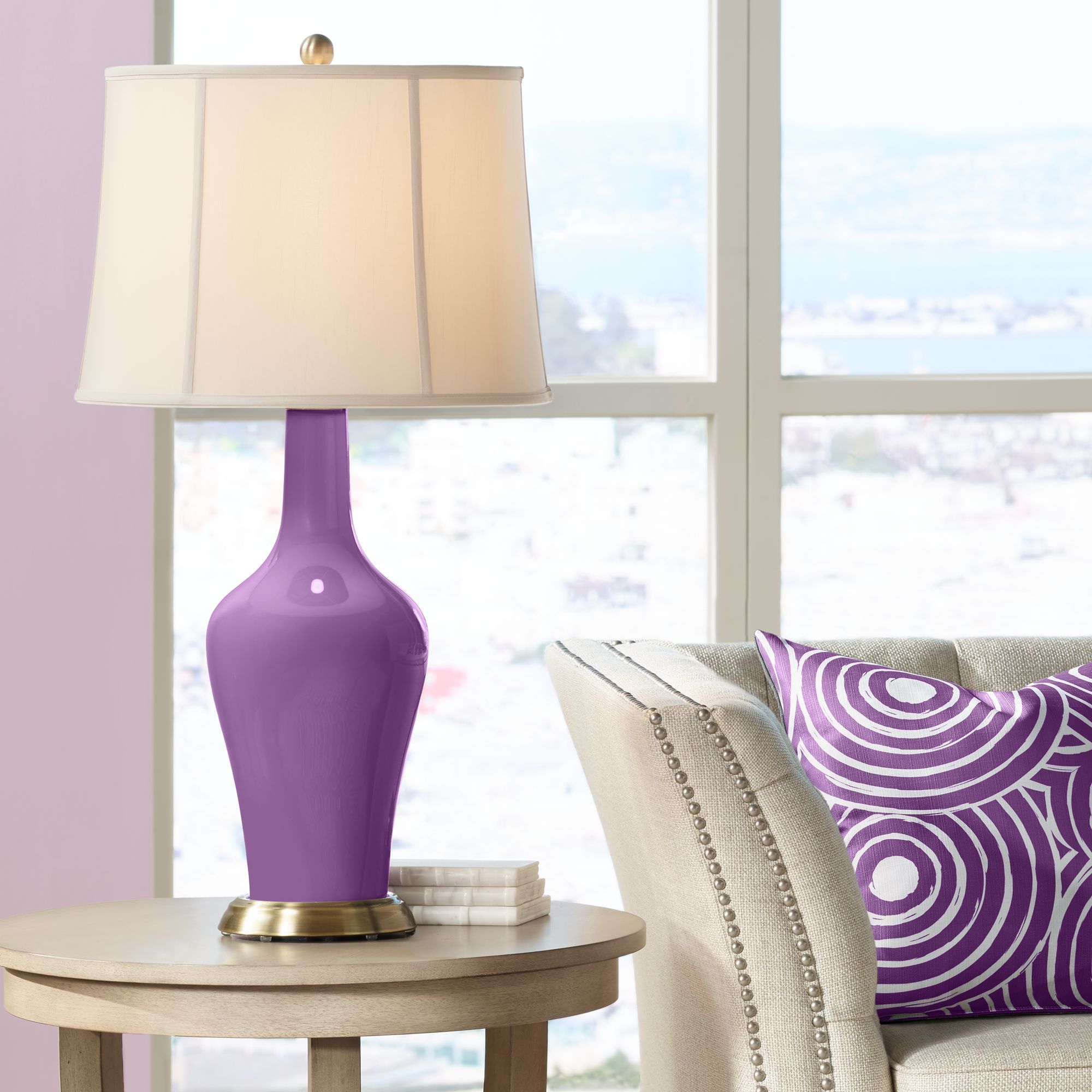 Passionate Purple Anya Table Lamp 25P18 Lamps Plus