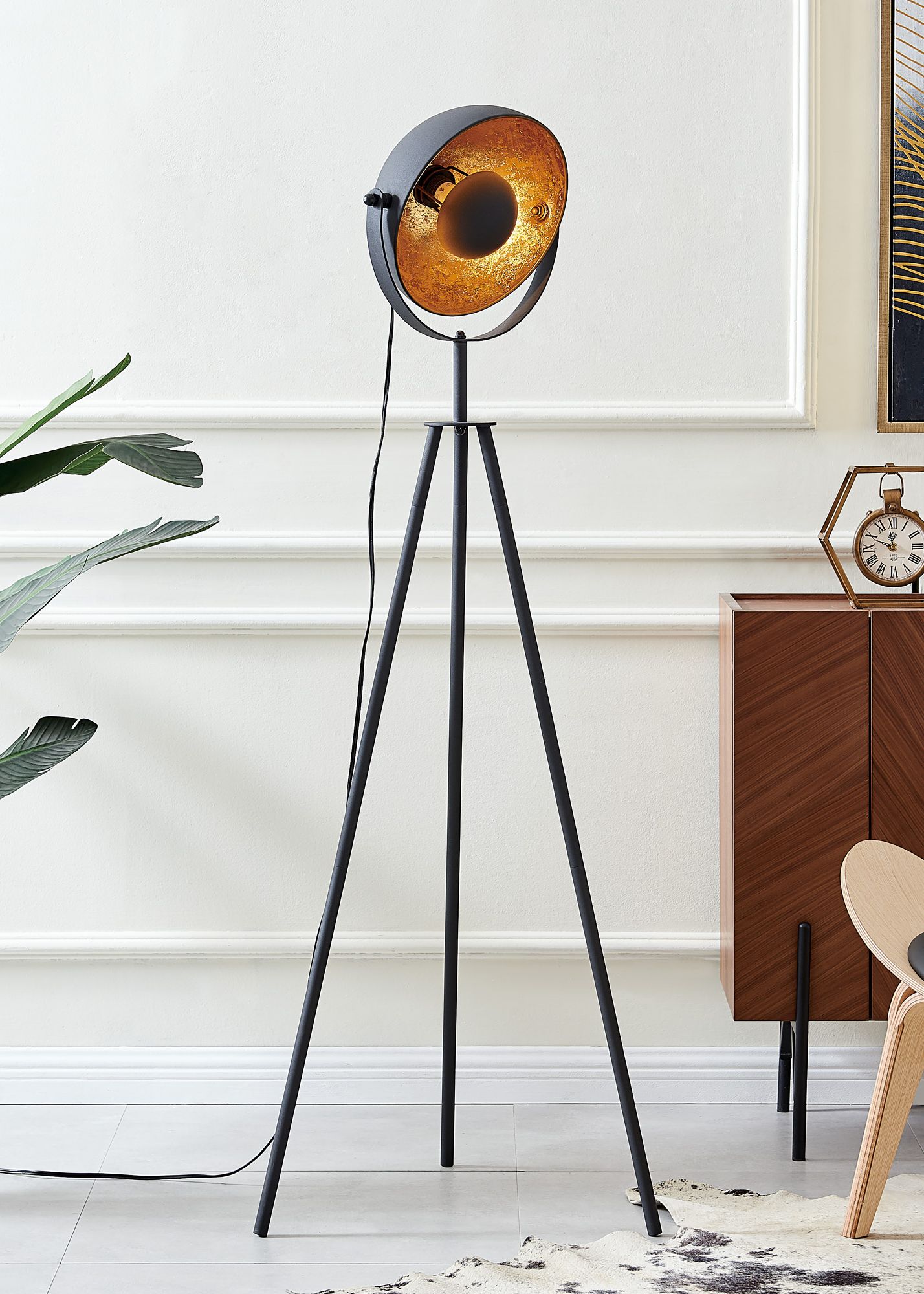 Lite Source Gothard Black Metal Tripod Floor Lamp 268D0 Lamps Plus