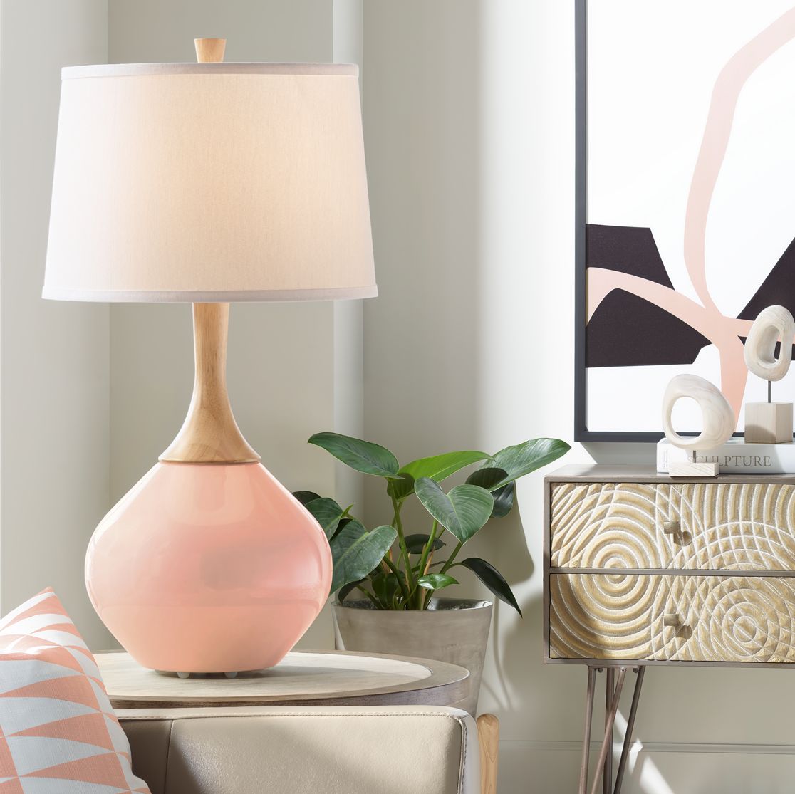 Mellow Coral Wexler Table Lamp 26M72 Lamps Plus