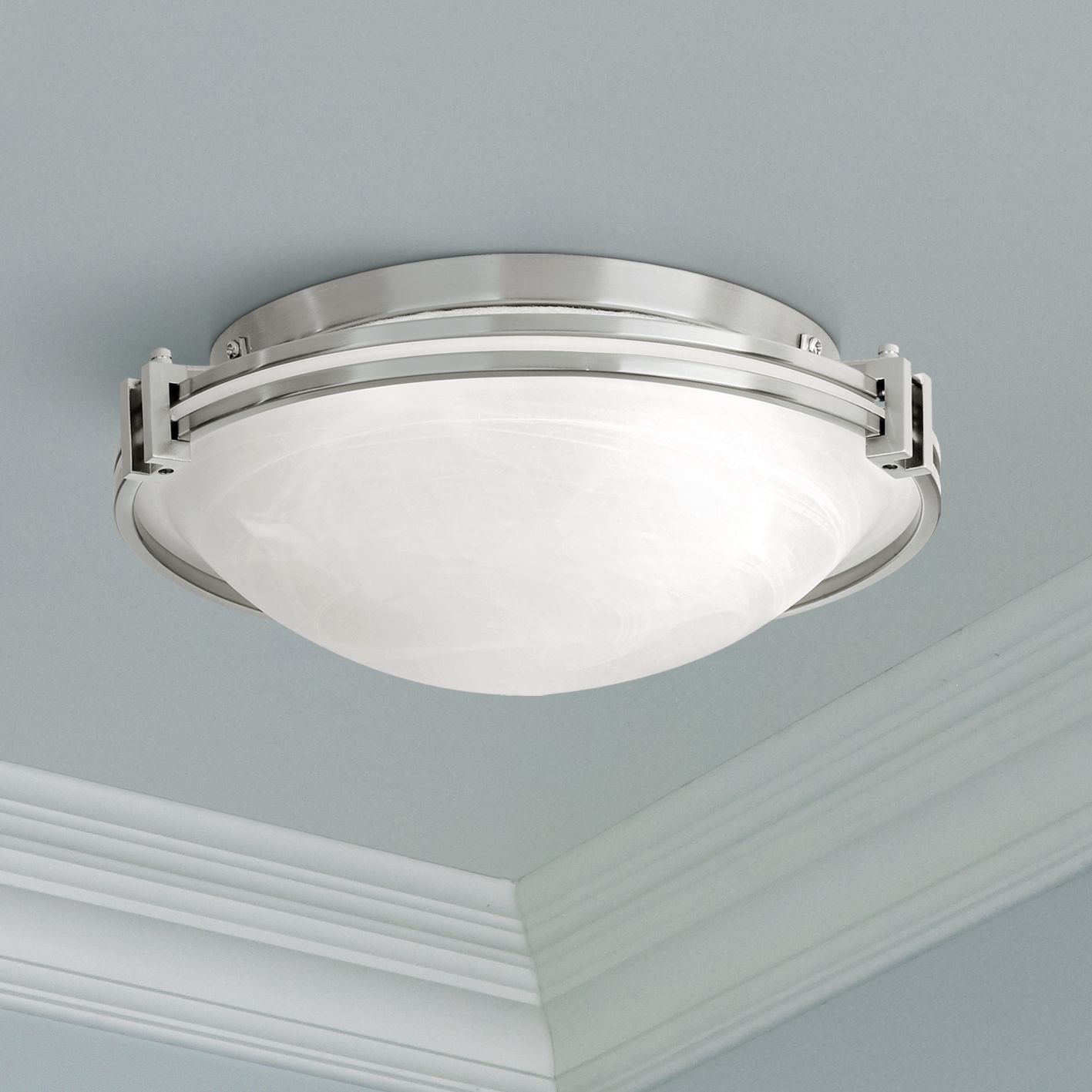 Possini Euro Design Nickel 16 3/4" Wide Ceiling Fixture 29206