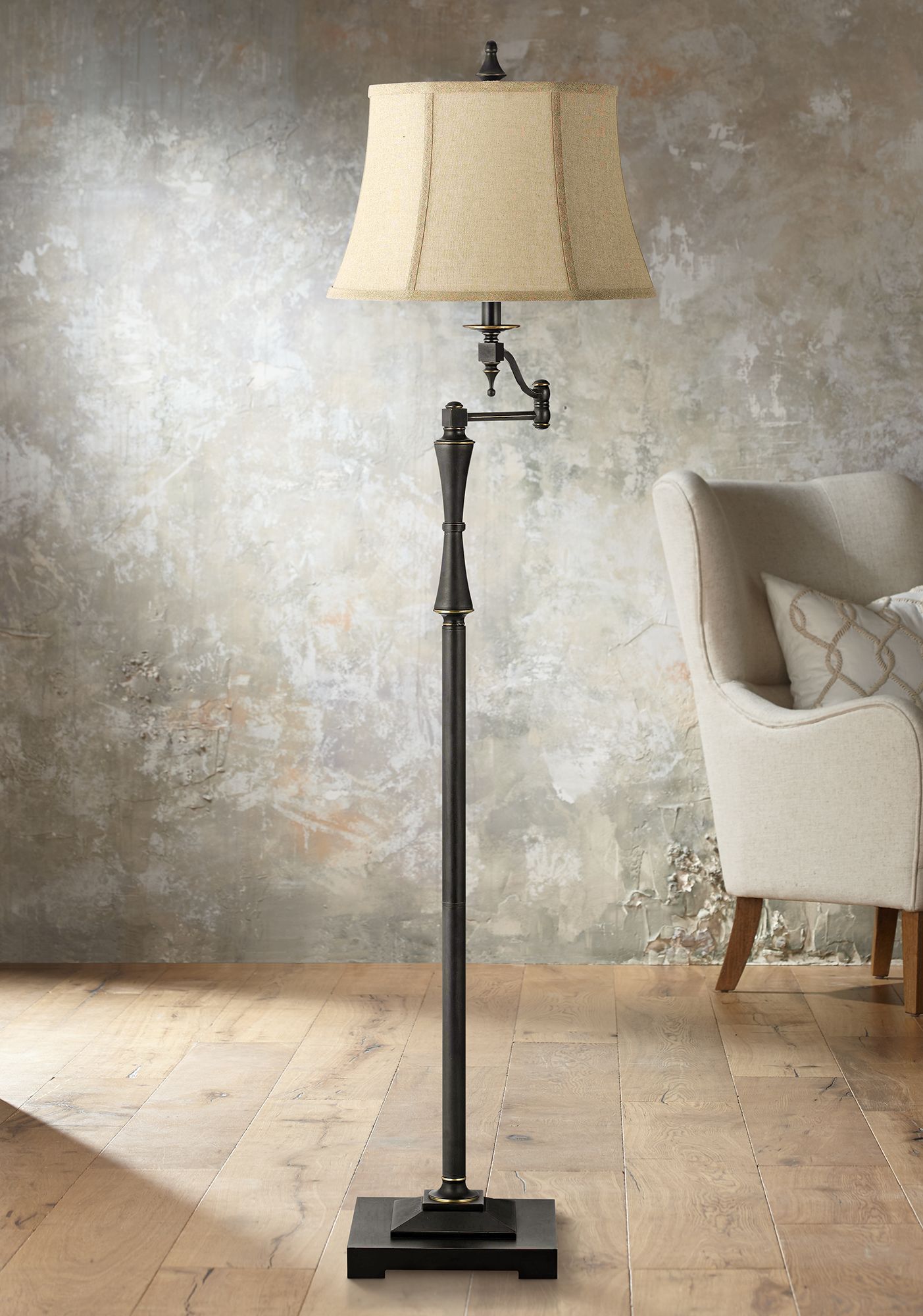 Granville OilRubbed Bronze Swing Arm Floor Lamp 2F195 Lamps Plus