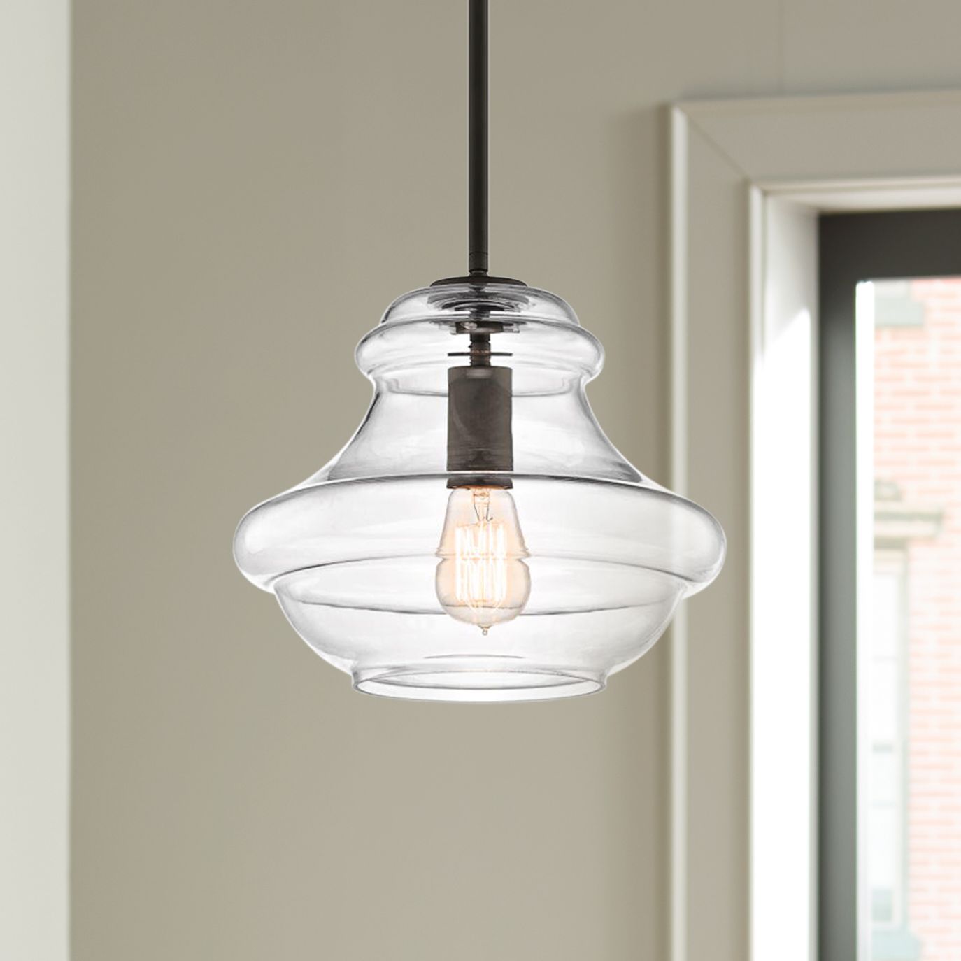 Kichler Everly 12" Wide Olde Bronze and Glass Mini Pendant 2F637