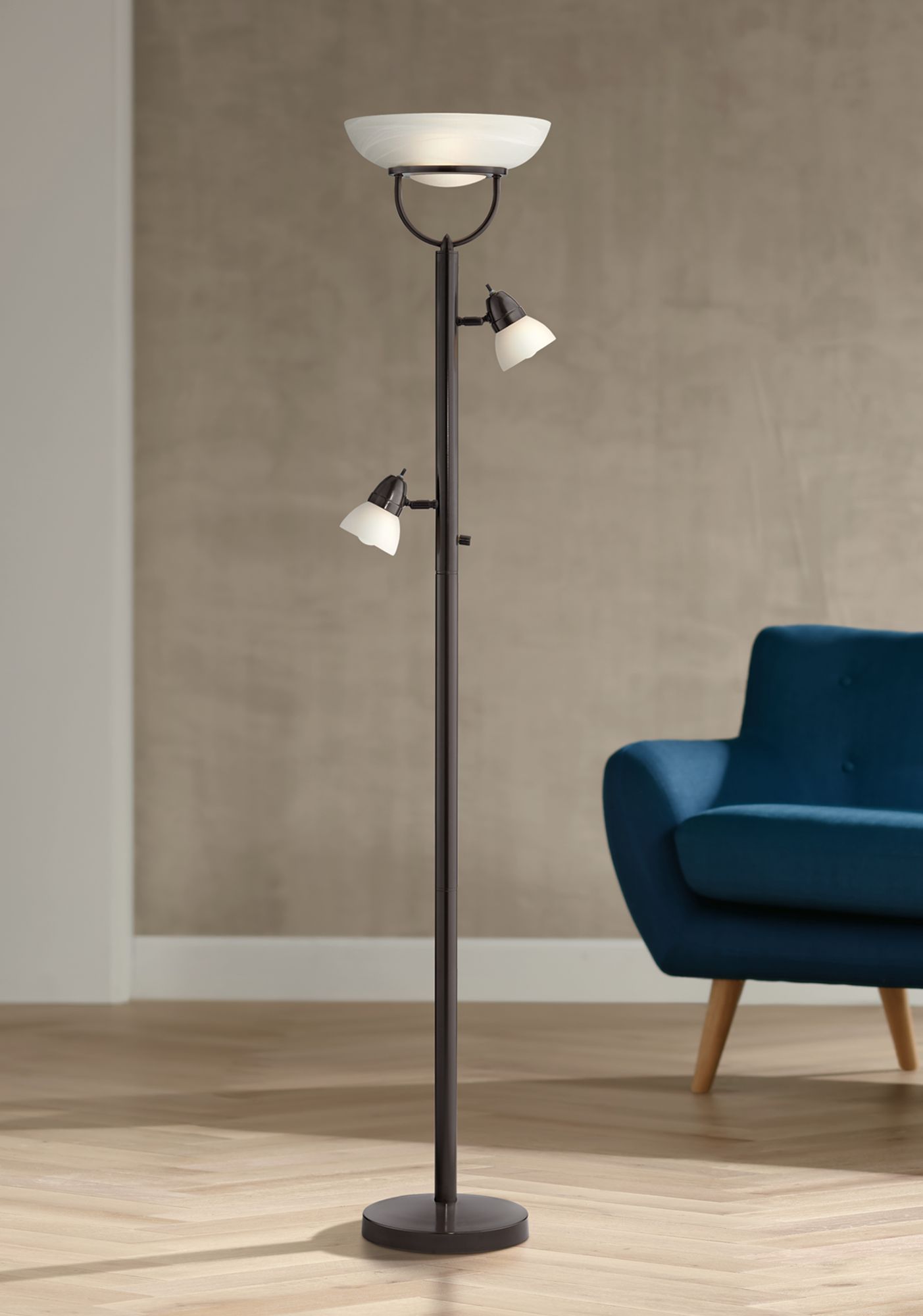 3in1 Design Contemporary Torchiere Floor Lamp Bronze 2J430 Lamps