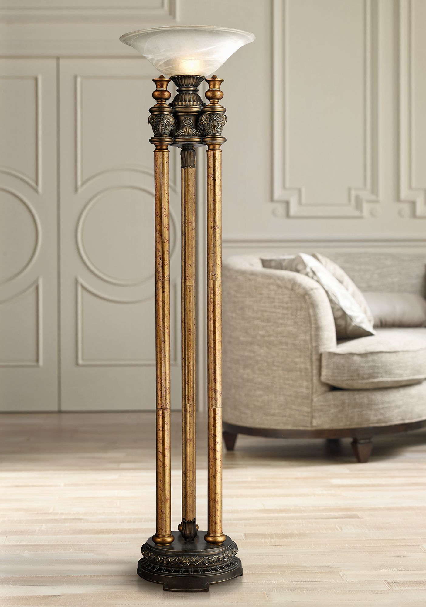 Athena 72" High Bronze Torchiere Floor Lamp by Elk Lighting 2X597