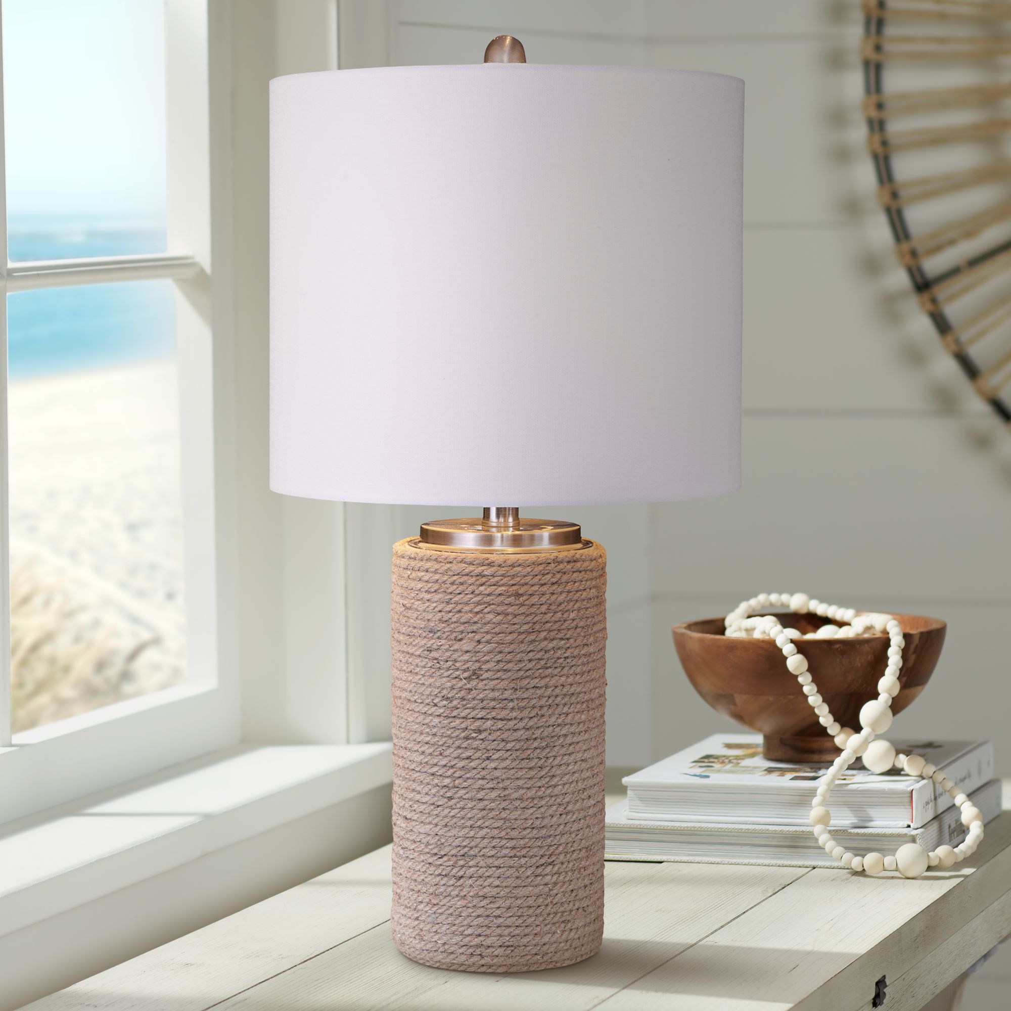 Lakeland Natural Jute Rope Column Table Lamp 302E0 Lamps Plus