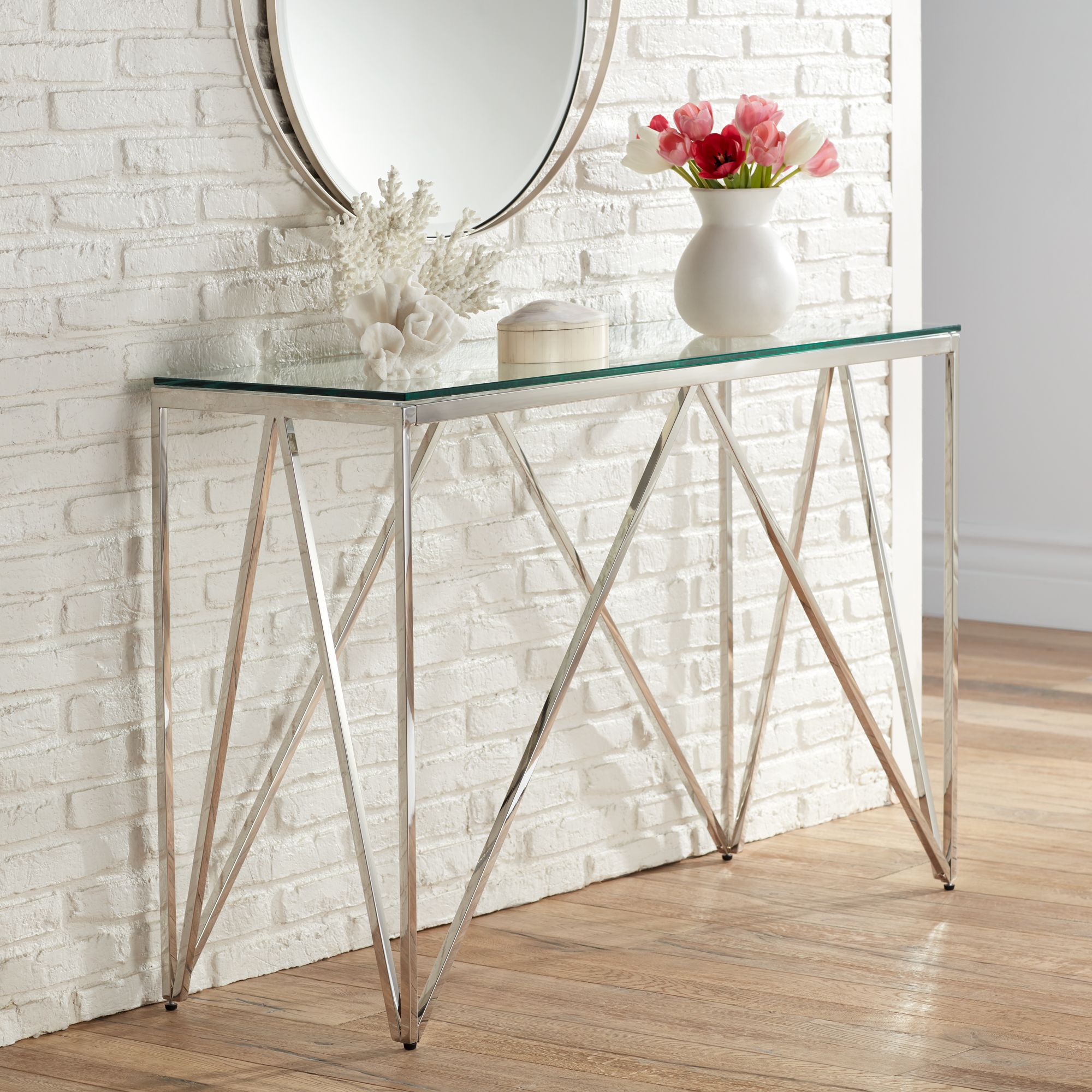 Modern Console Table Decoration For Bathroom