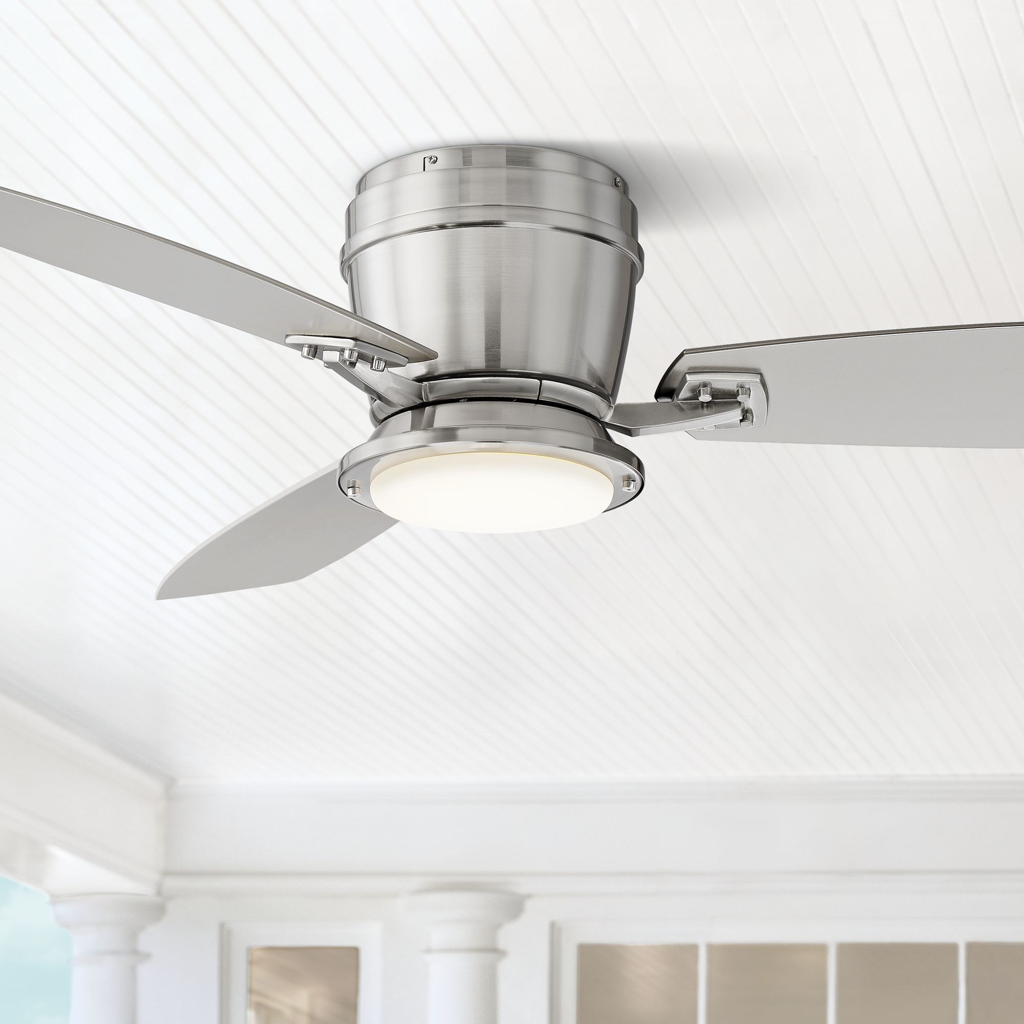 Deckenventilatoren Hugger Ceiling Fan with Light Indoor Modern Brushed