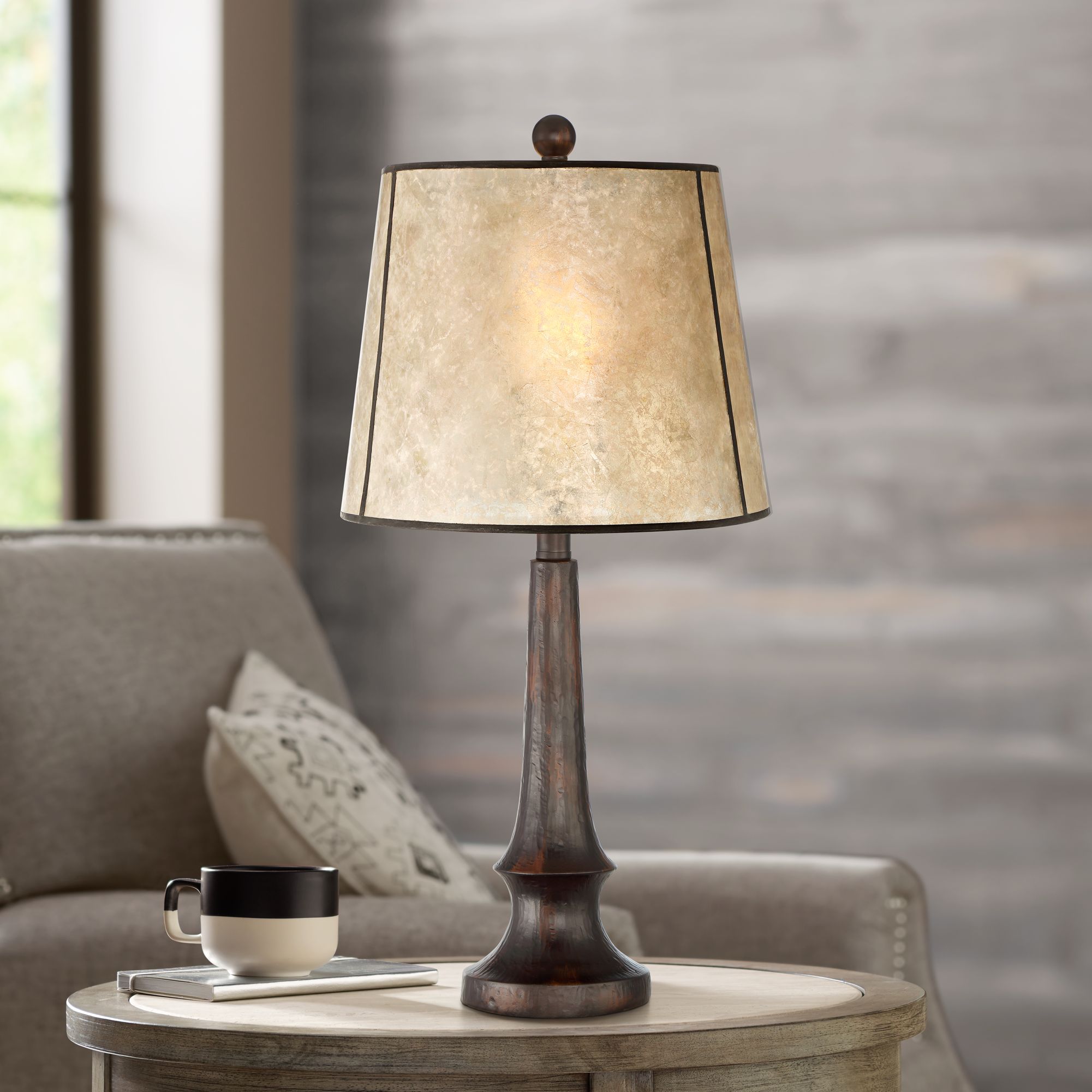 Naomi Table Lamp with Mica Shade 32Y47 Lamps Plus