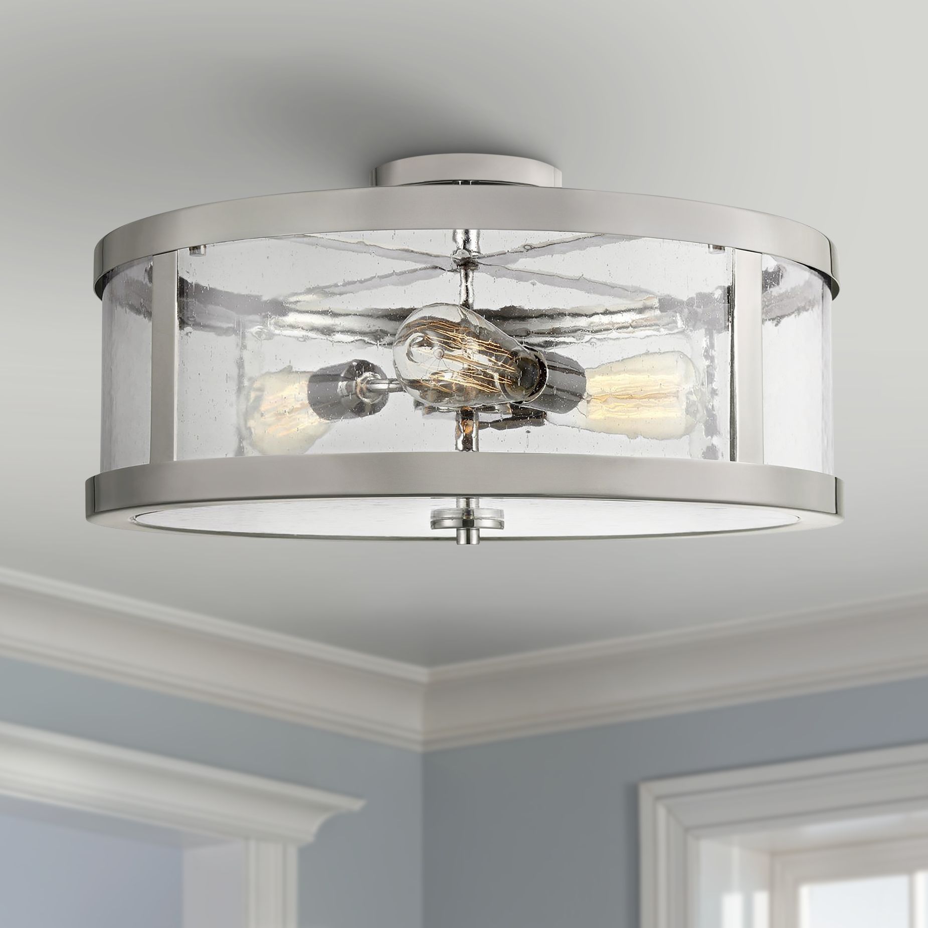 Feiss Harrow 19 3/4"W Polished Nickel 3Light Ceiling Light 34K27