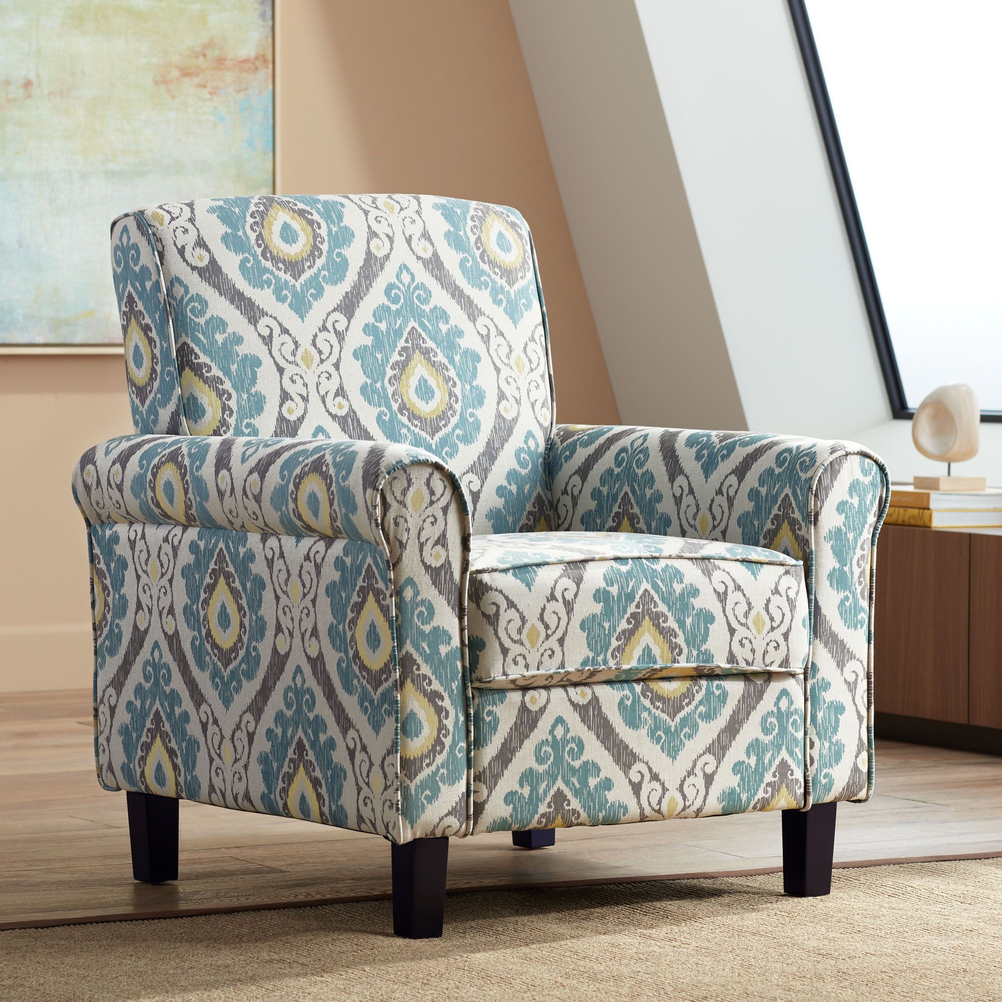 Lansbury MultiColor Ikat Print Fabric Accent Chair 34P00 Lamps Plus
