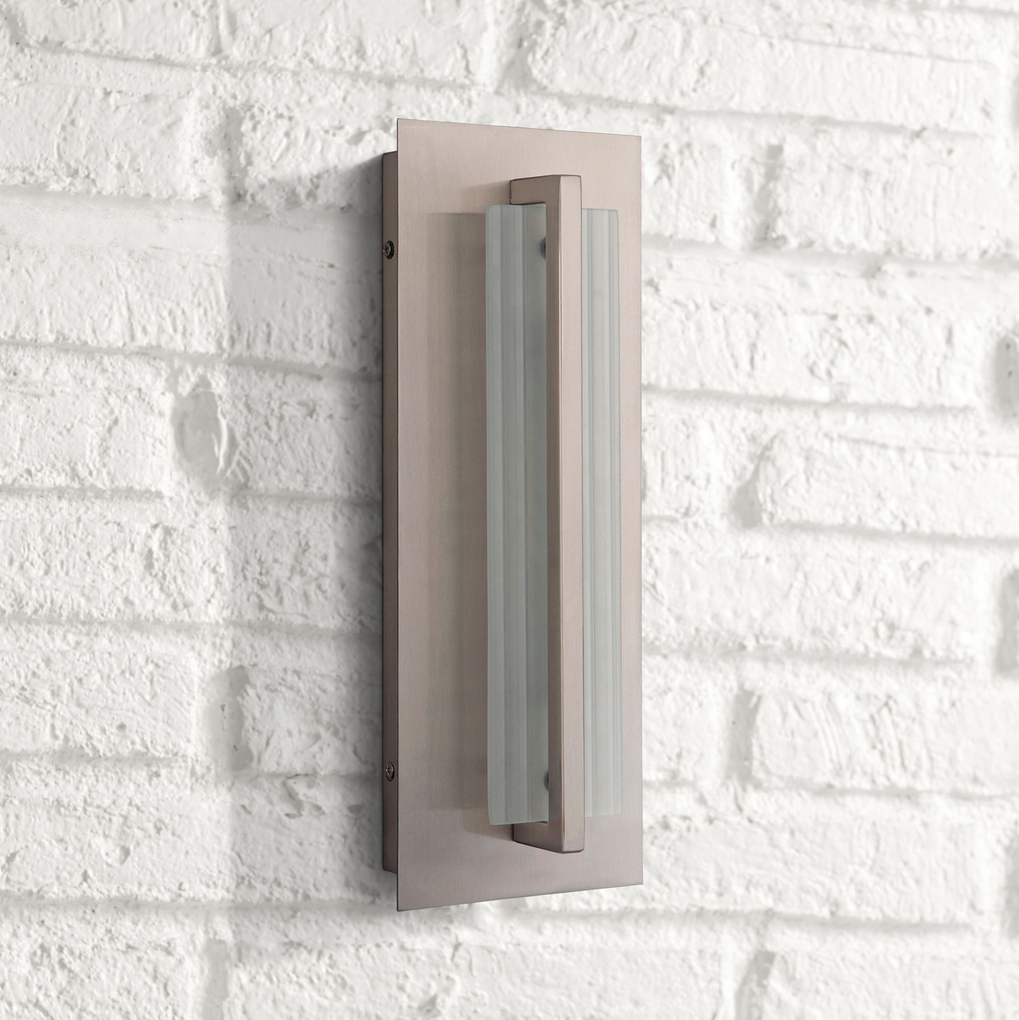 Allure 14" High Stainless Steel LED Pocket Outdoor Wall Light 34W49