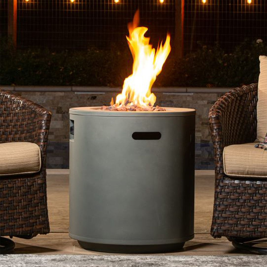 Acero 23" Round Steel Propane Gas Fire Column - #352D0 | Lamps Plus