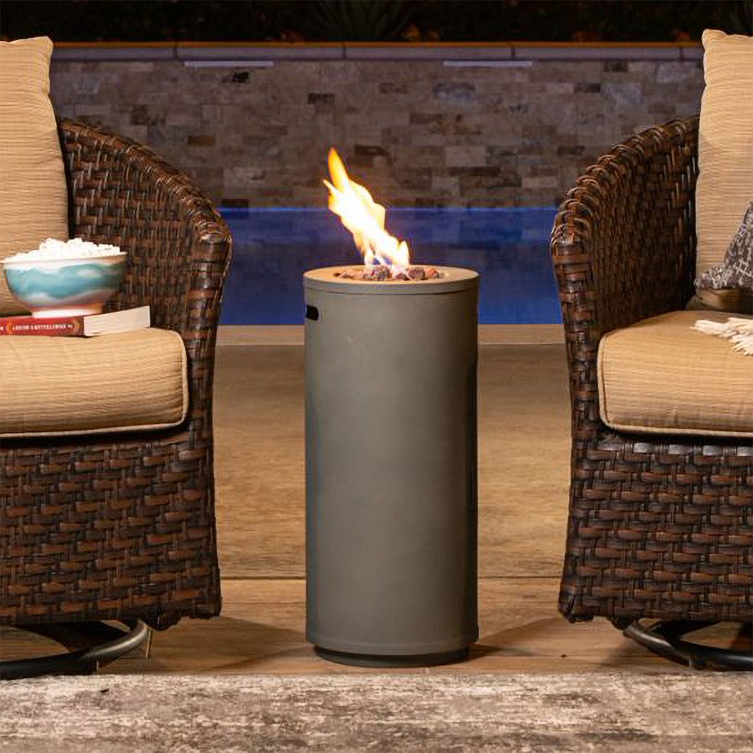 Acero 22" High Steel Propane Gas Fire Column - #353D0 | Lamps Plus