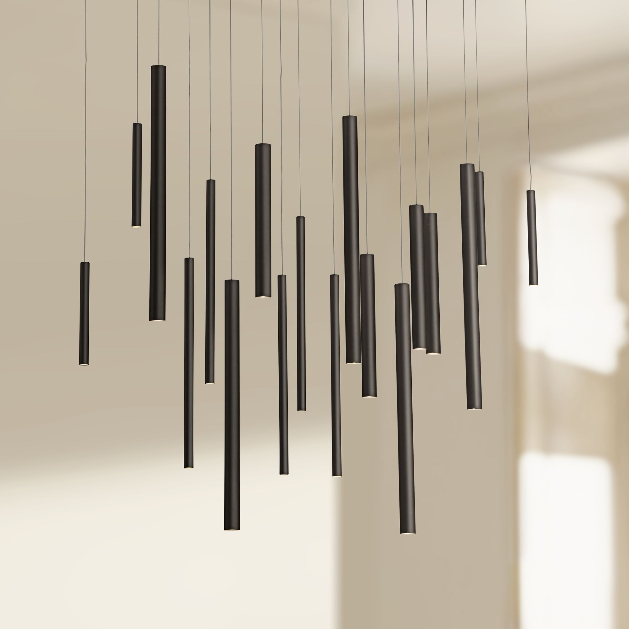 Eurofase Santana 42" Wide Black LED Multi Light Pendant 35A87