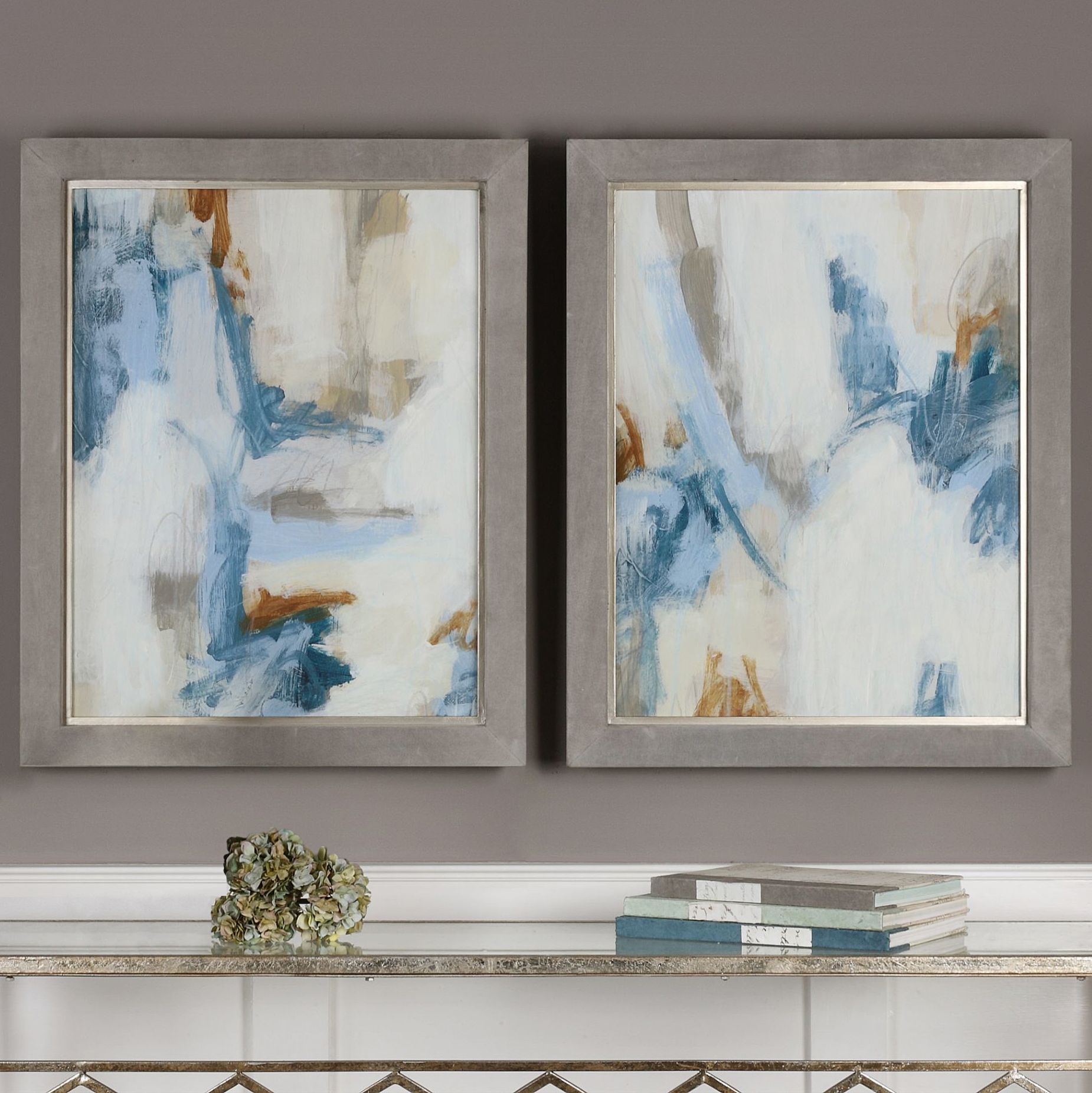 Uttermost Intermittent 2Piece 30 1/4" High Framed Wall Art Set