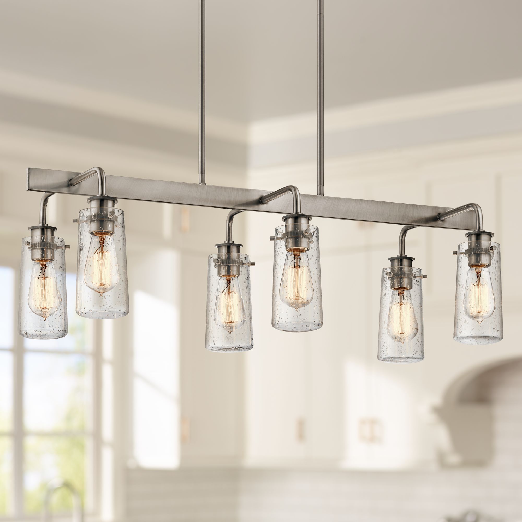 Braelyn 34"W Classic Pewter Kitchen Island Light Chandelier 35H79