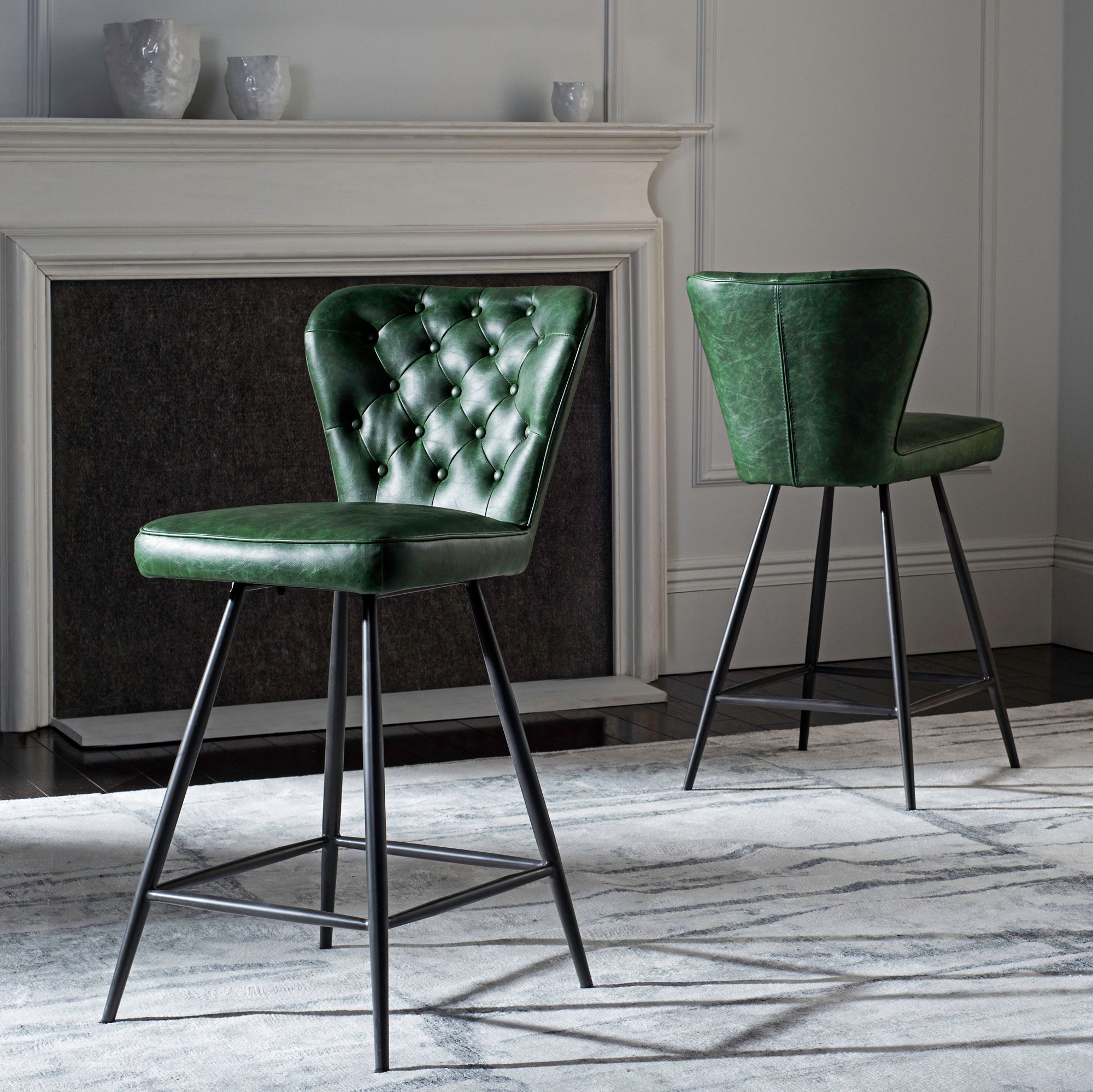 Green Leather Bar Stools Odditieszone