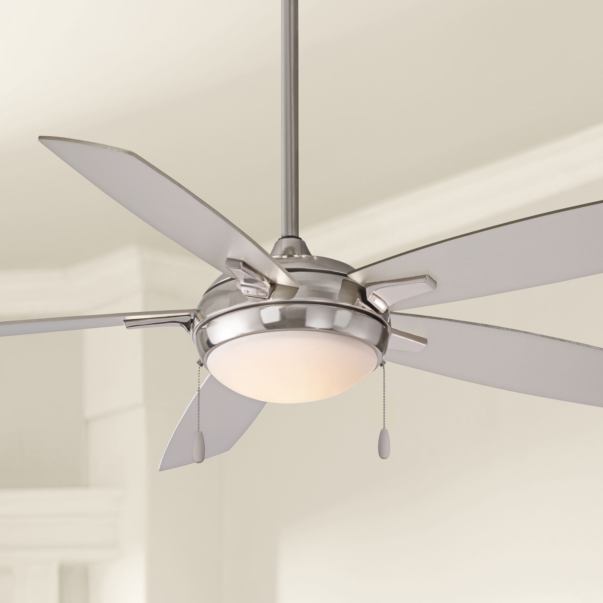 54" Minka Aire LunAire Brushed Nickel LED Ceiling Fan 37X36 Lamps