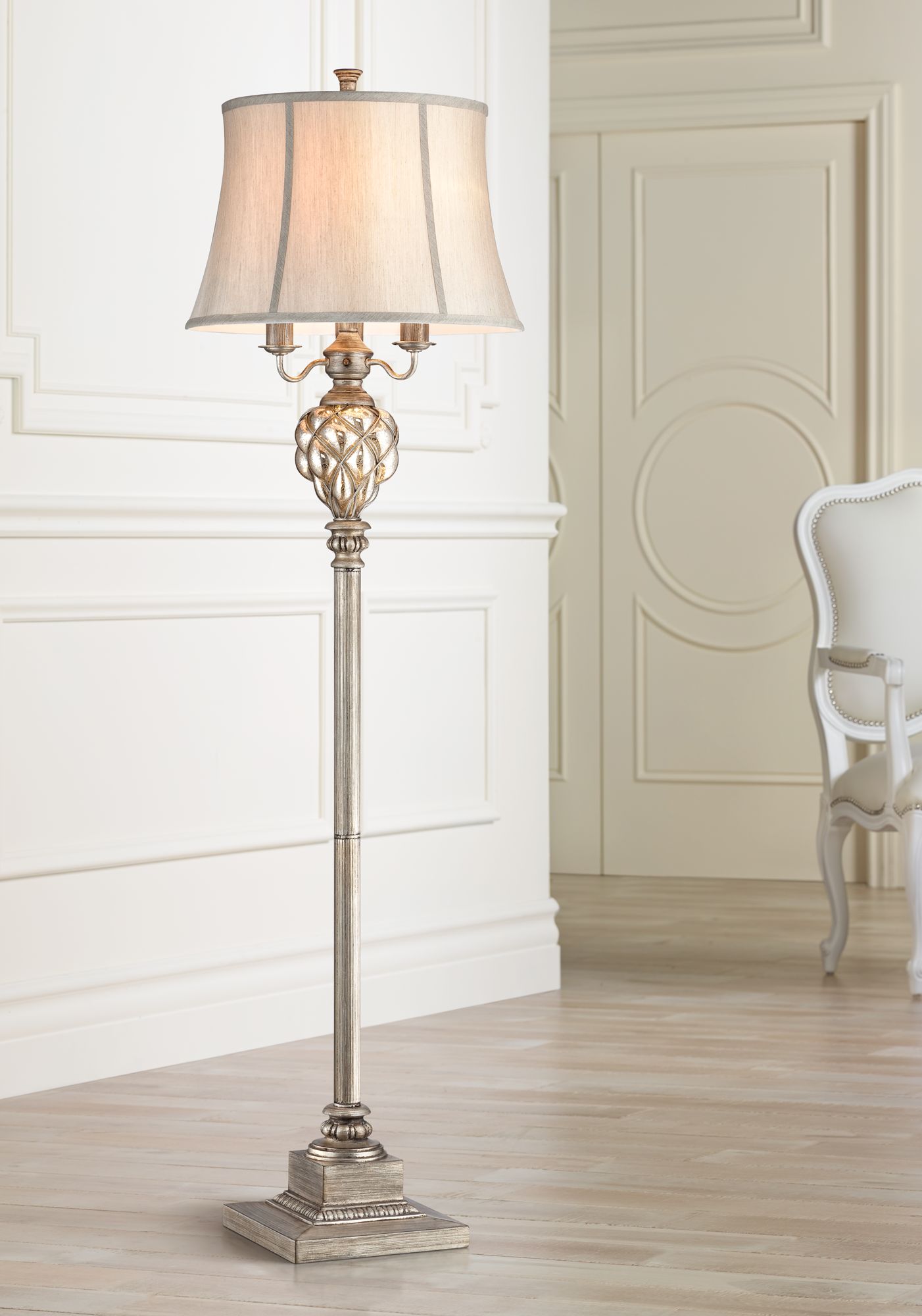Olde 4Light Floor Lamp with LED Night Light 3C563 Lamps Plus