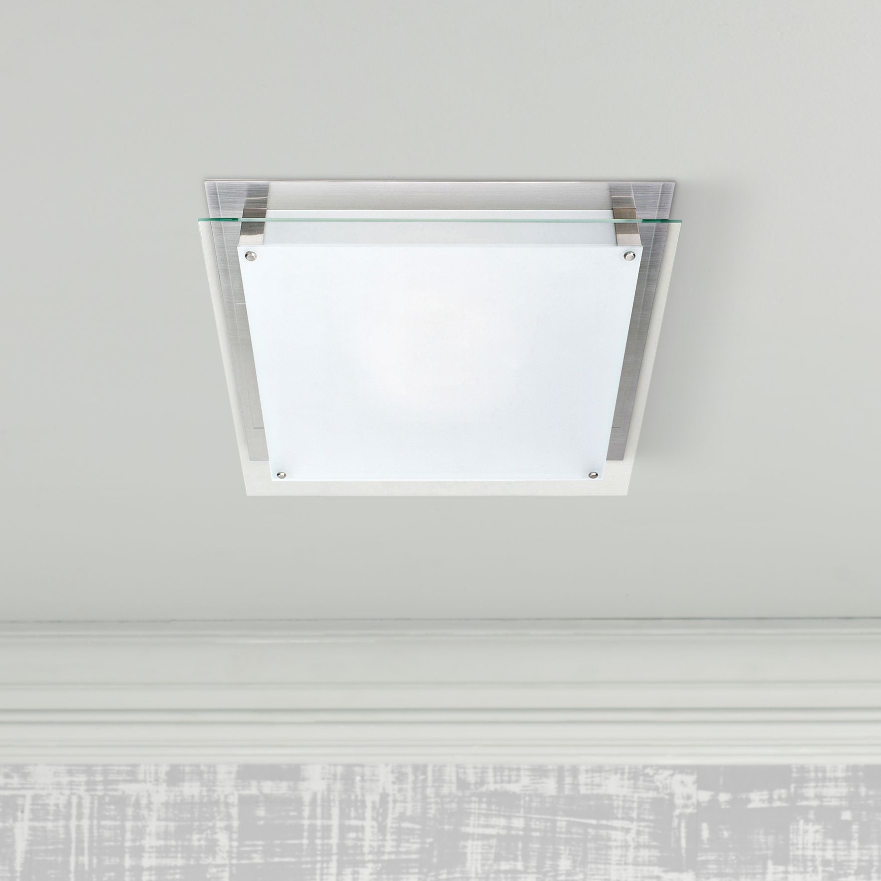 Access Vision 11 4/5" Wide Brushed Steel LED Ceiling Light 3C908