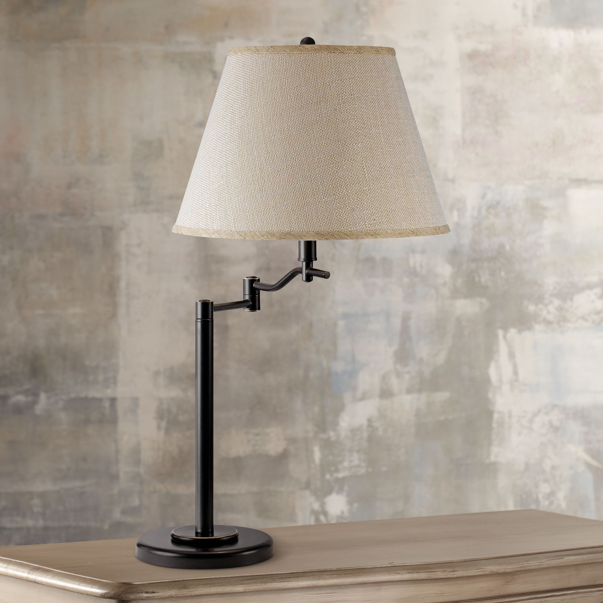 Stila Dark Bronze Swing Arm Table Lamp 3F958 Lamps Plus
