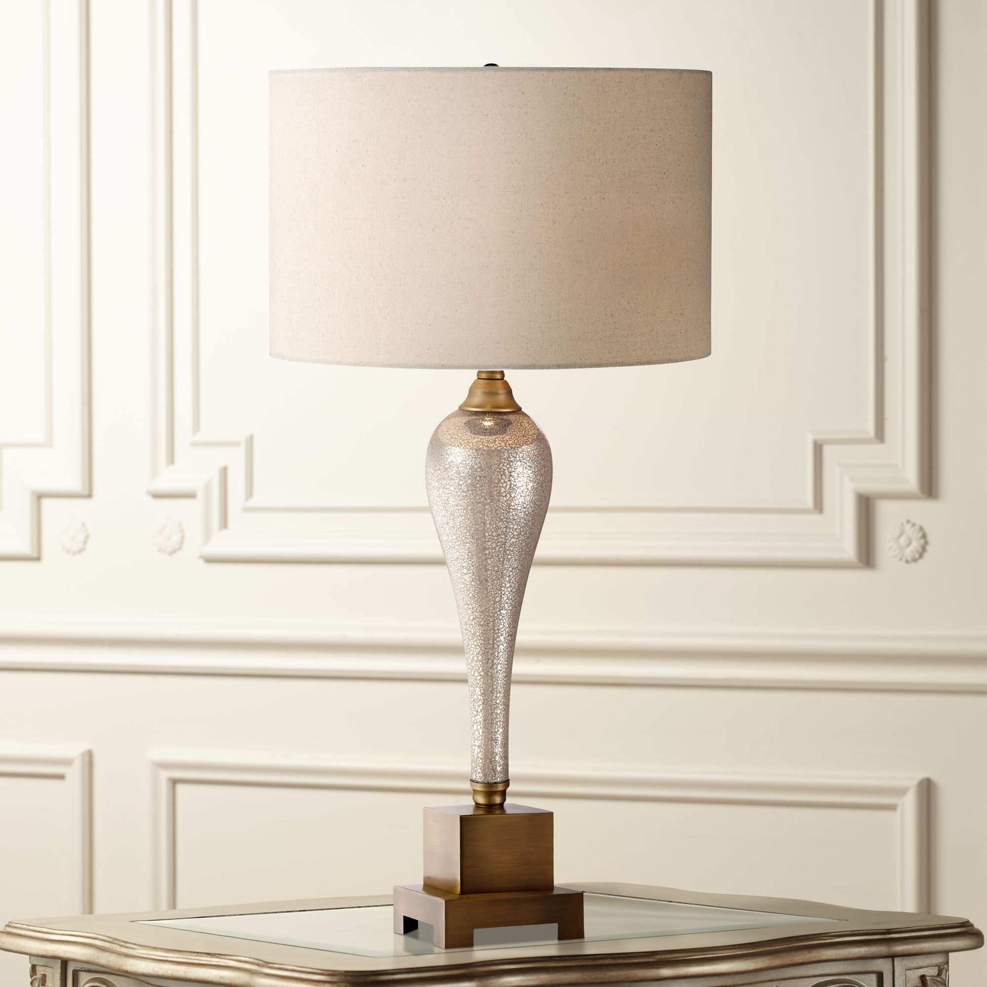 Gigi Mercury Glass Table Lamp by Possini Euro Design 3H030 Lamps Plus
