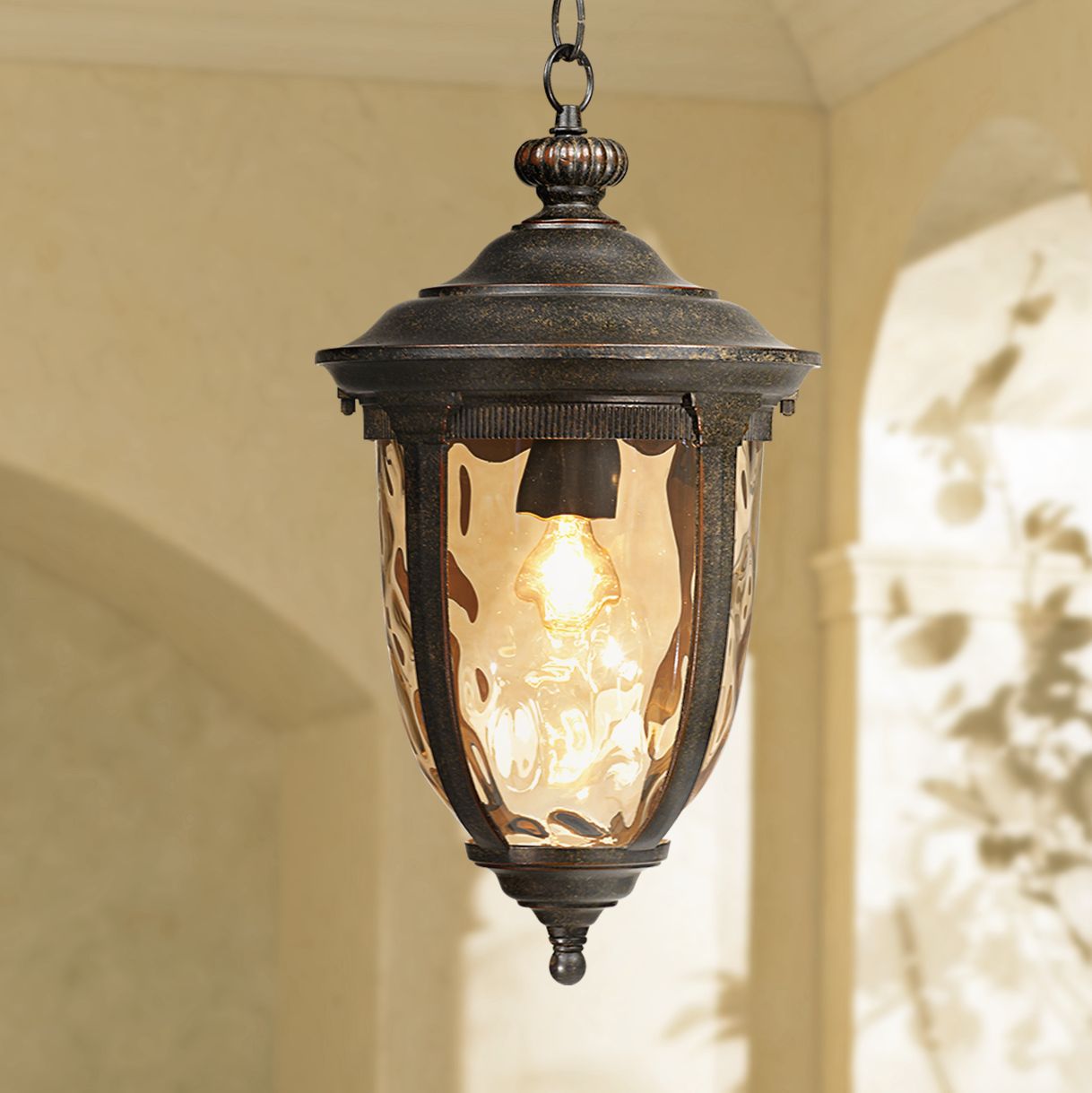 Bellagio Collection 18" High Bronze Outdoor Hanging Light 40379