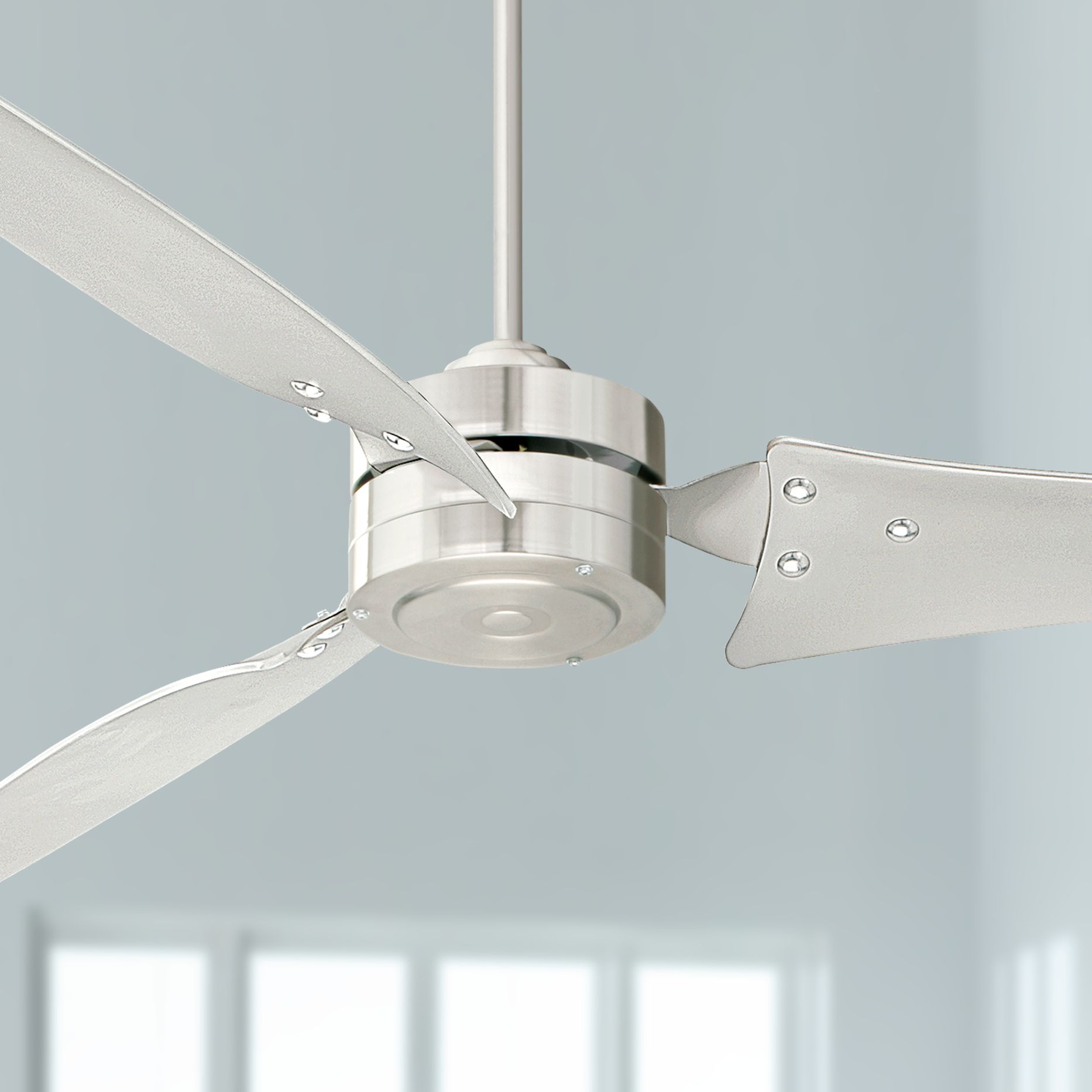 60" Emerson Loft Brushed Steel Ceiling Fan 40819 Lamps Plus