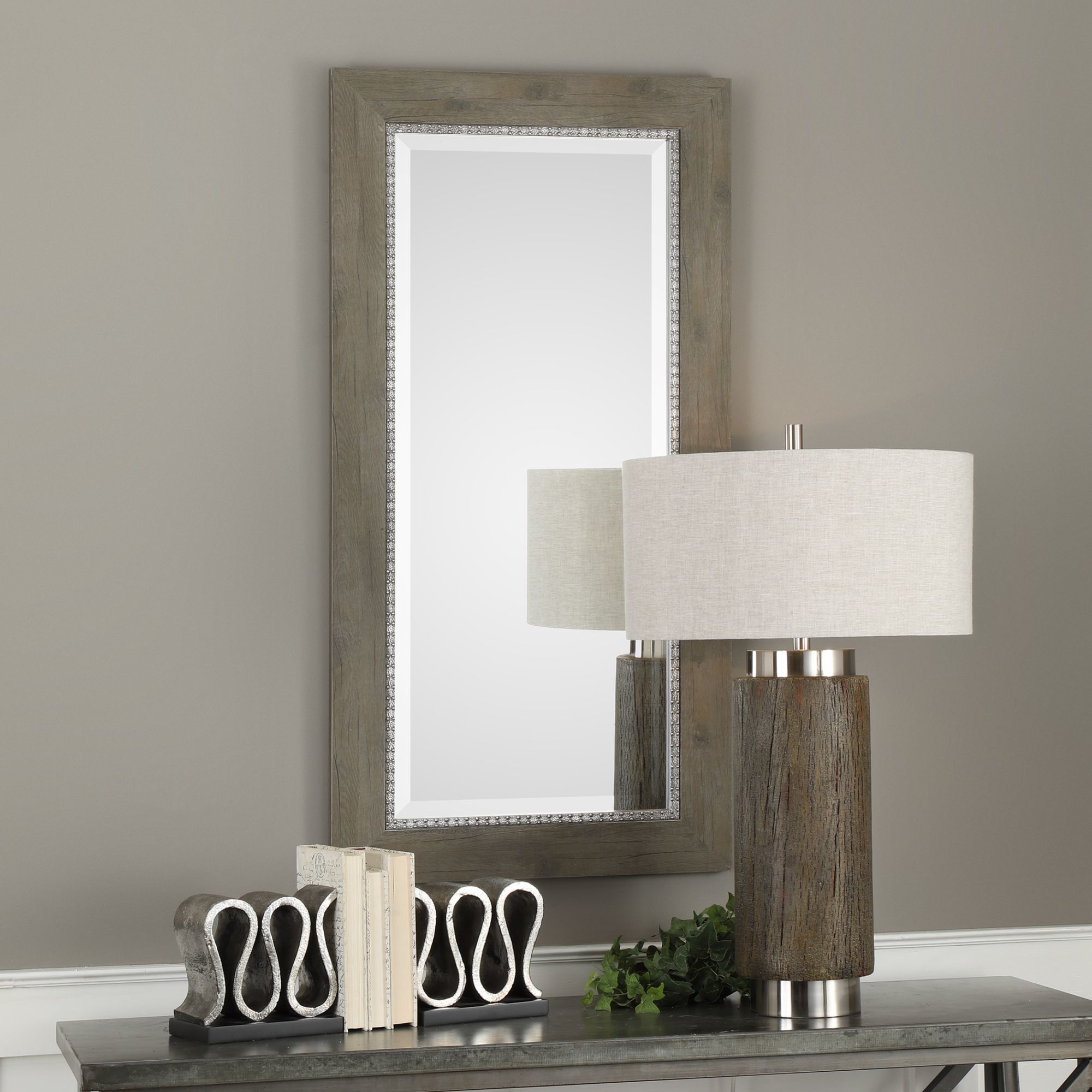 24 X 48 Wall Mirror Uttermost Sheyenne Rustic Wood 24" x 48" Wall Mirror 40R41 Lamps Plus