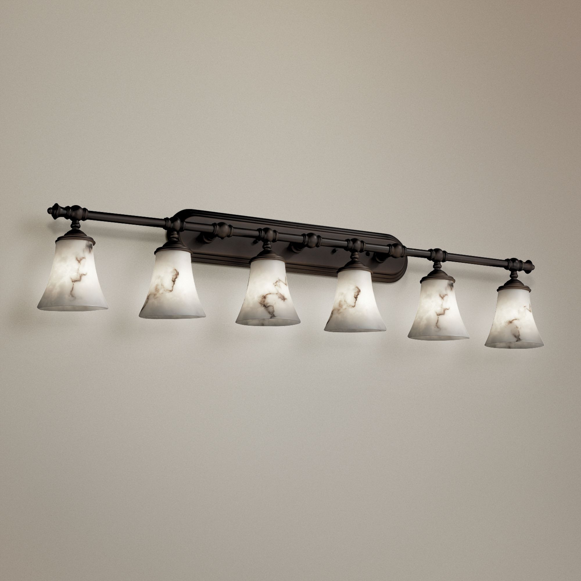LumenAria Tradition 48"W Dark Bronze 6Light Bath Light 42A70