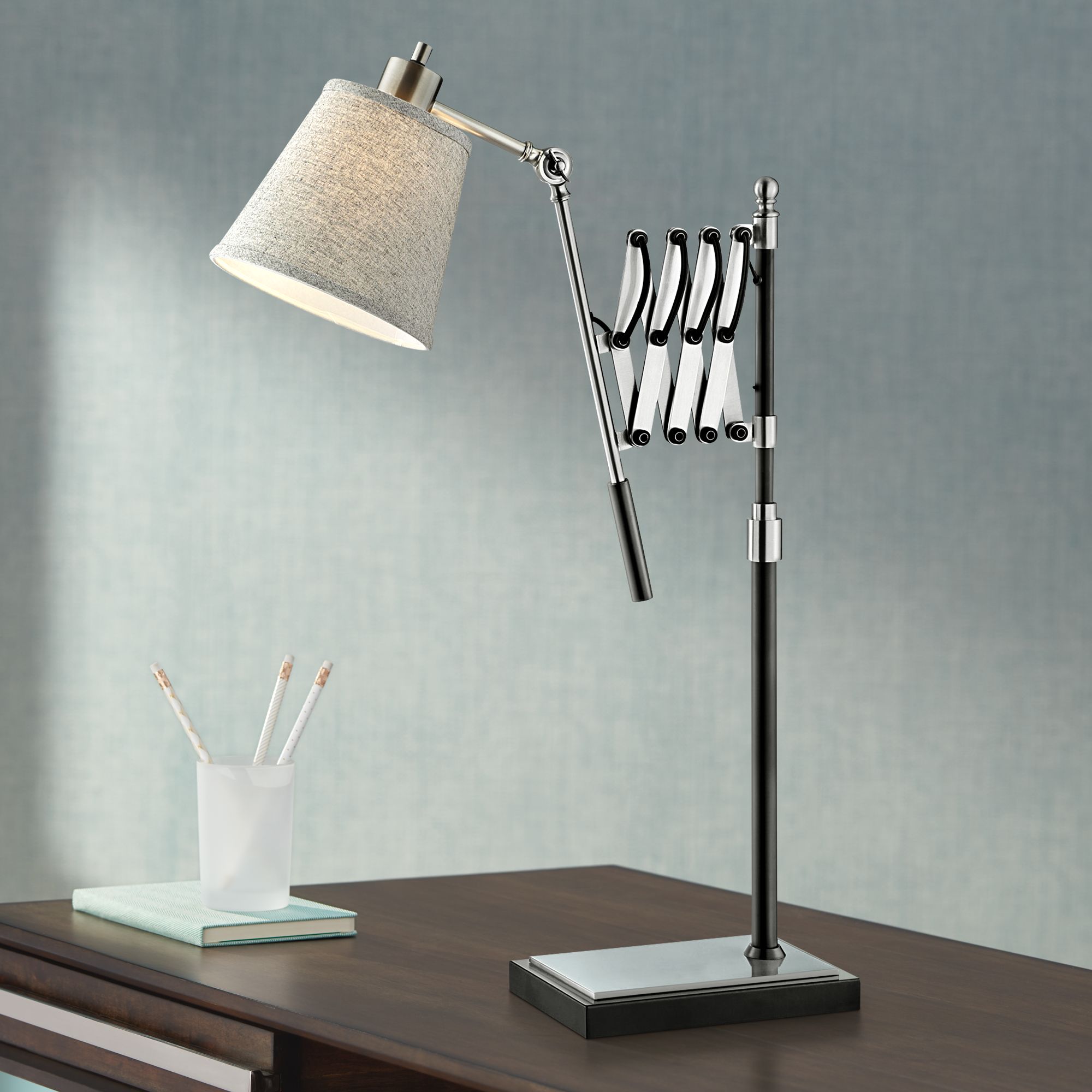 Lite Source Caprilla Brushed Nickel Extendable Desk Lamp 42C59