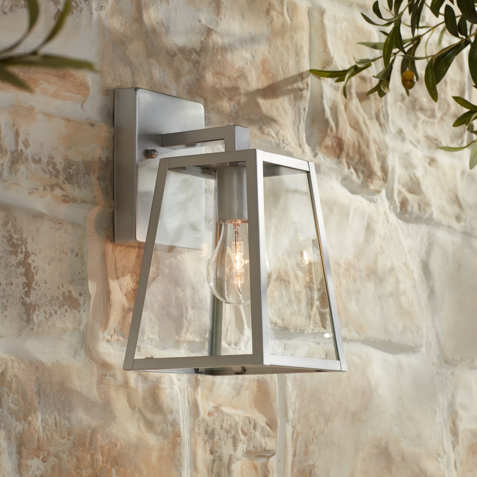 Arrington 10 3/4" High Glass and Silver Outdoor Wall Light 42F53