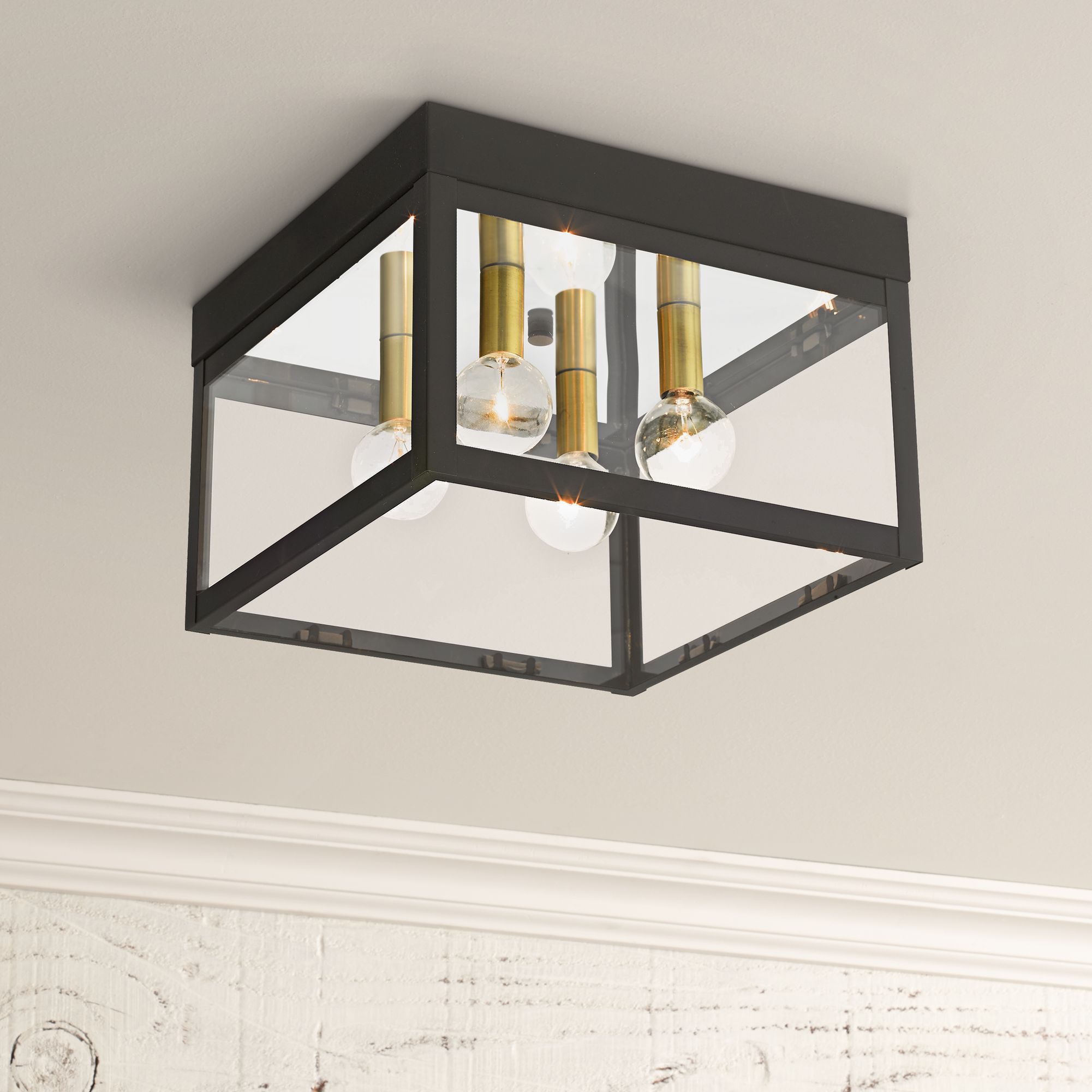 Nyack 10 1/2" Wide Bronze Outdoor Ceiling Light 42M63 Lamps Plus