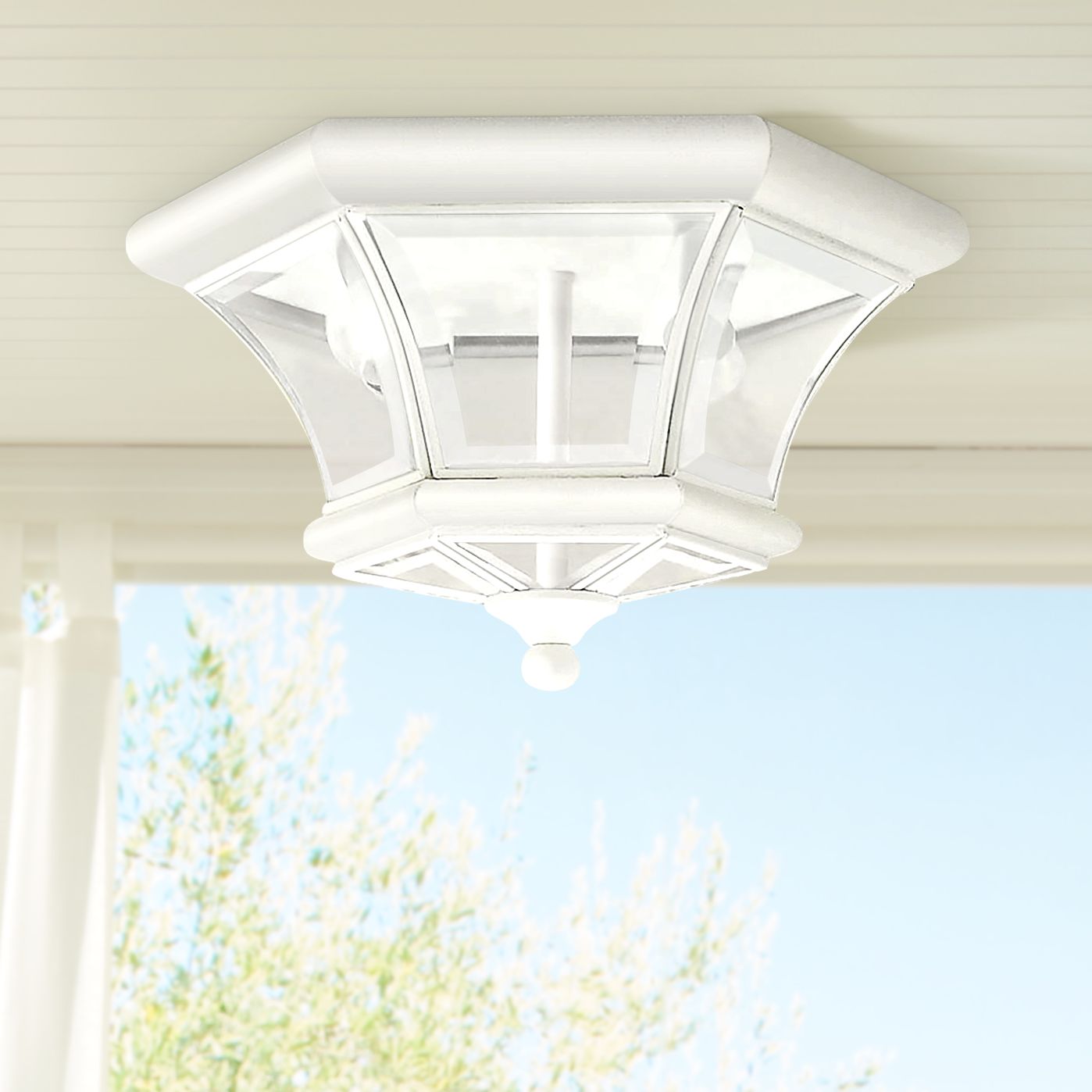 Monterey 10 1/2" Wide White Outdoor Ceiling Light 42P76 Lamps Plus