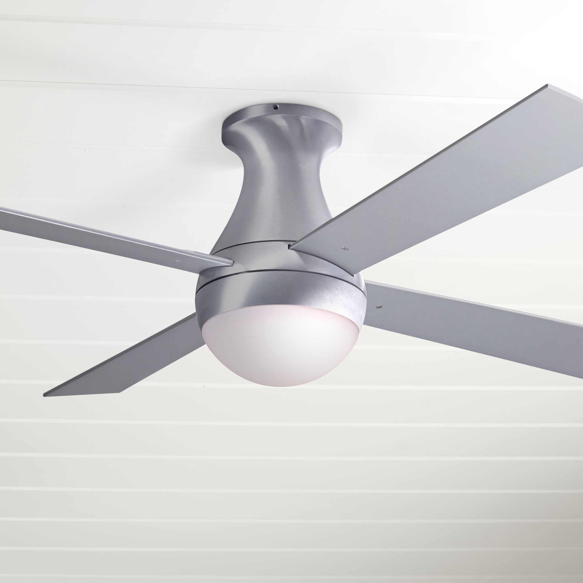 42" Modern Fan Ball Flush Aluminum Hugger LED Ceiling Fan 42W15