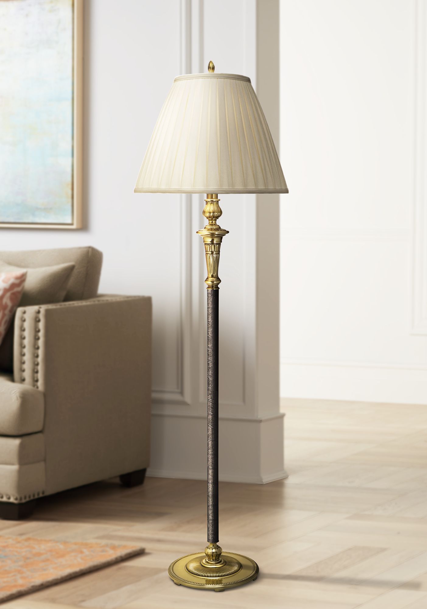 Stiffel Burnished Brass 4Light Metal Floor Lamp 1P653 Lamps Plus