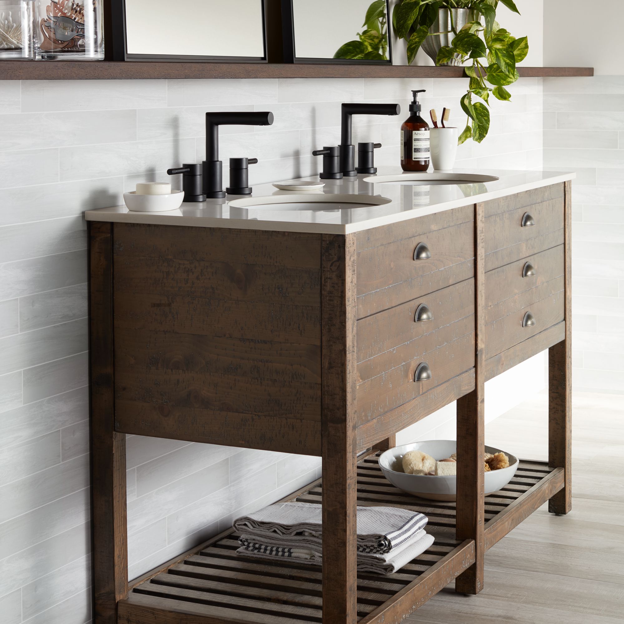 57 Inch Double Sink Vanity Crosett Cayhill 57" Wide Cultured Marble Double Sink Vanity 46V80