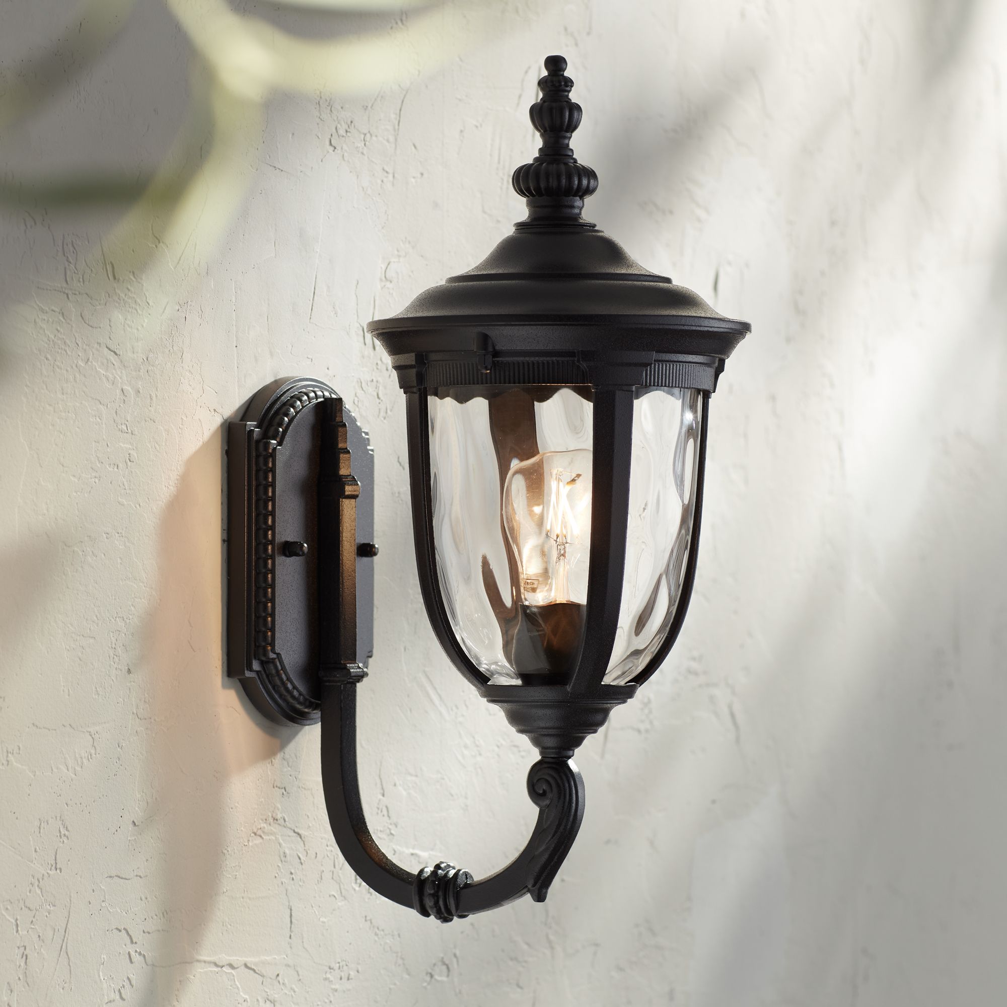 Bellagio 16 1/2" High Black Upbridge Arm Outdoor Wall Light 49277