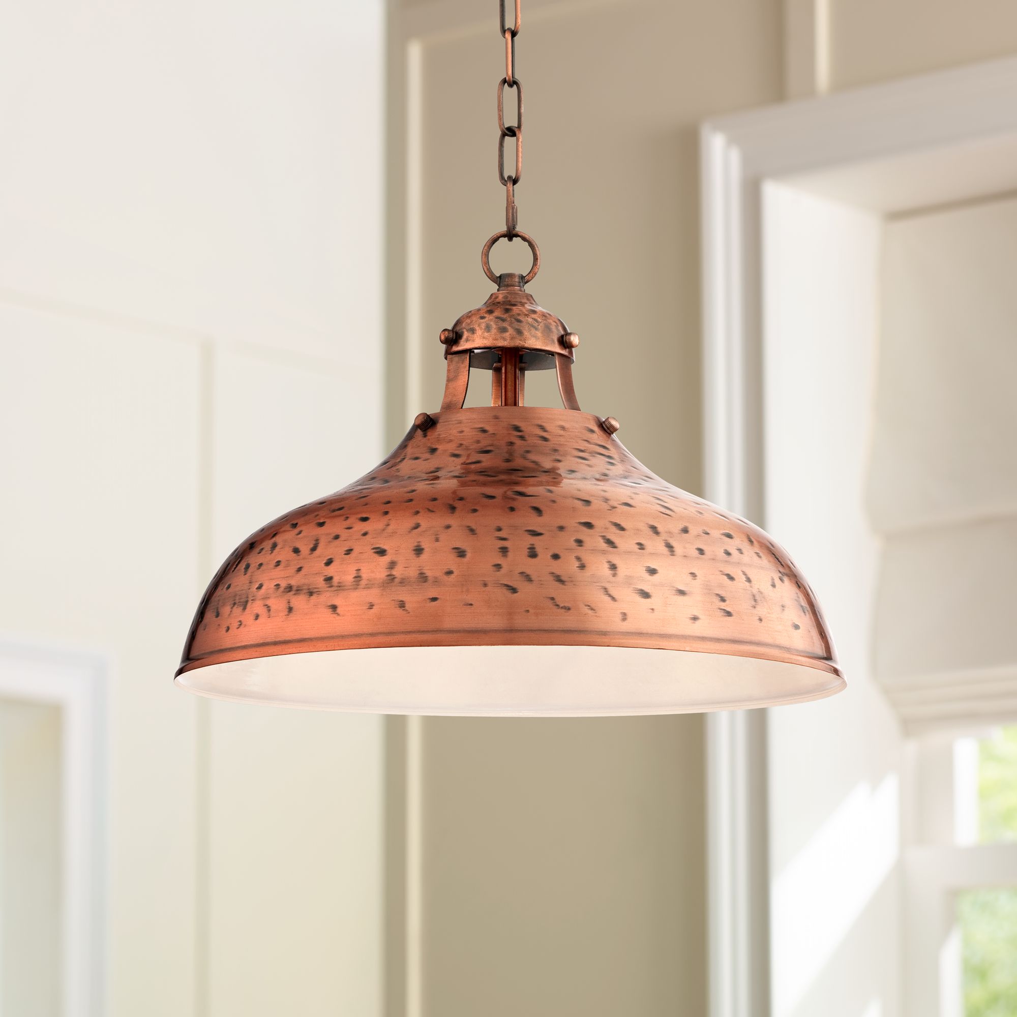 Essex 16" Wide Dyed Copper Metal Pendant Light 4K747 Lamps Plus