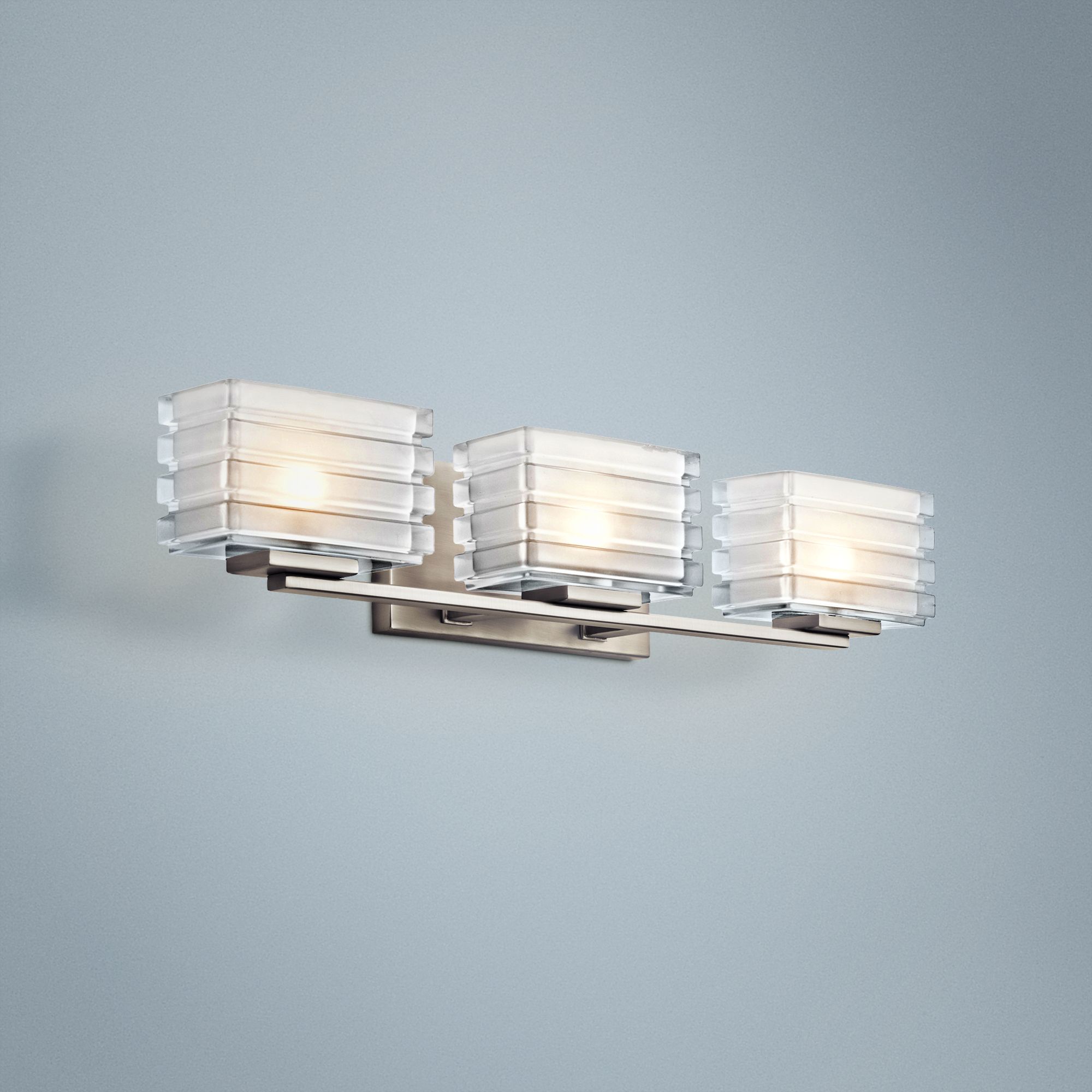 Kichler Bazely 24" Wide High Mitered Glass Bath Light 4W648 Lamps Plus